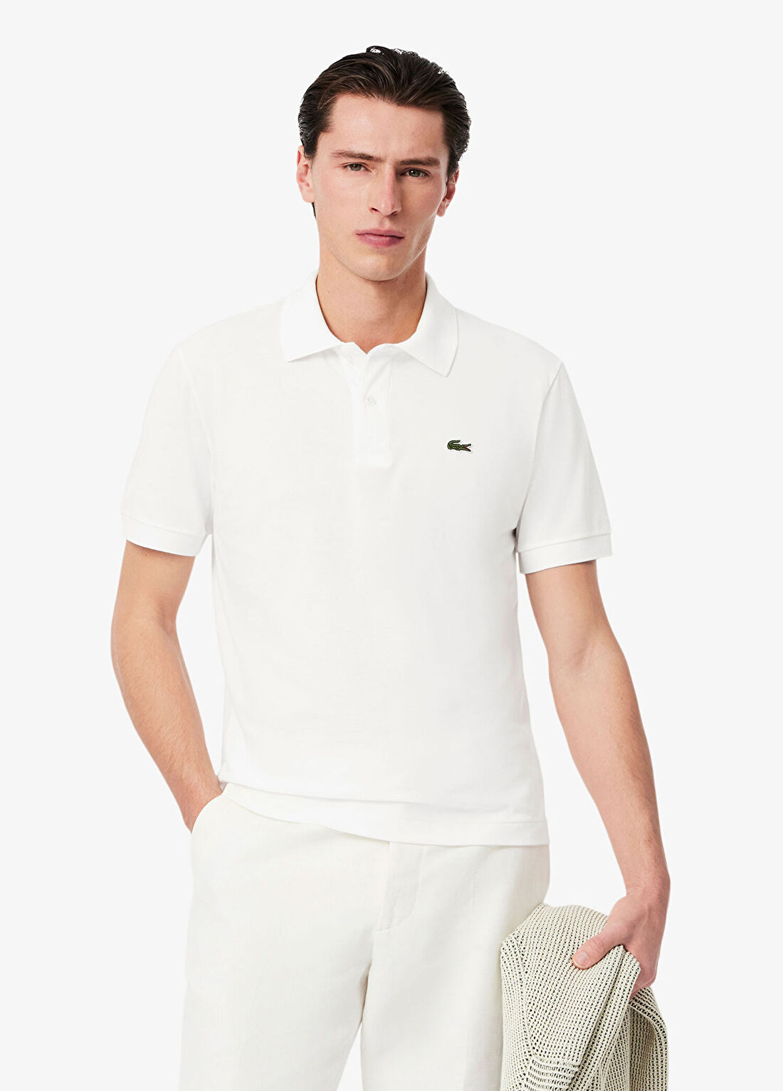 Lacoste L.12.12 Beyaz Light Polo Yaka Classic Fit Kısa Kollu Erkek T-Shirt