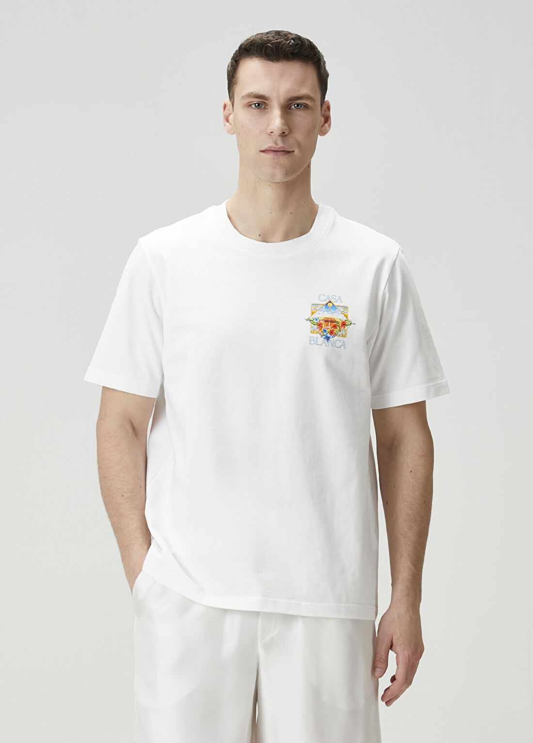 Casablanca Tennis Landscape Beyaz T-shirt