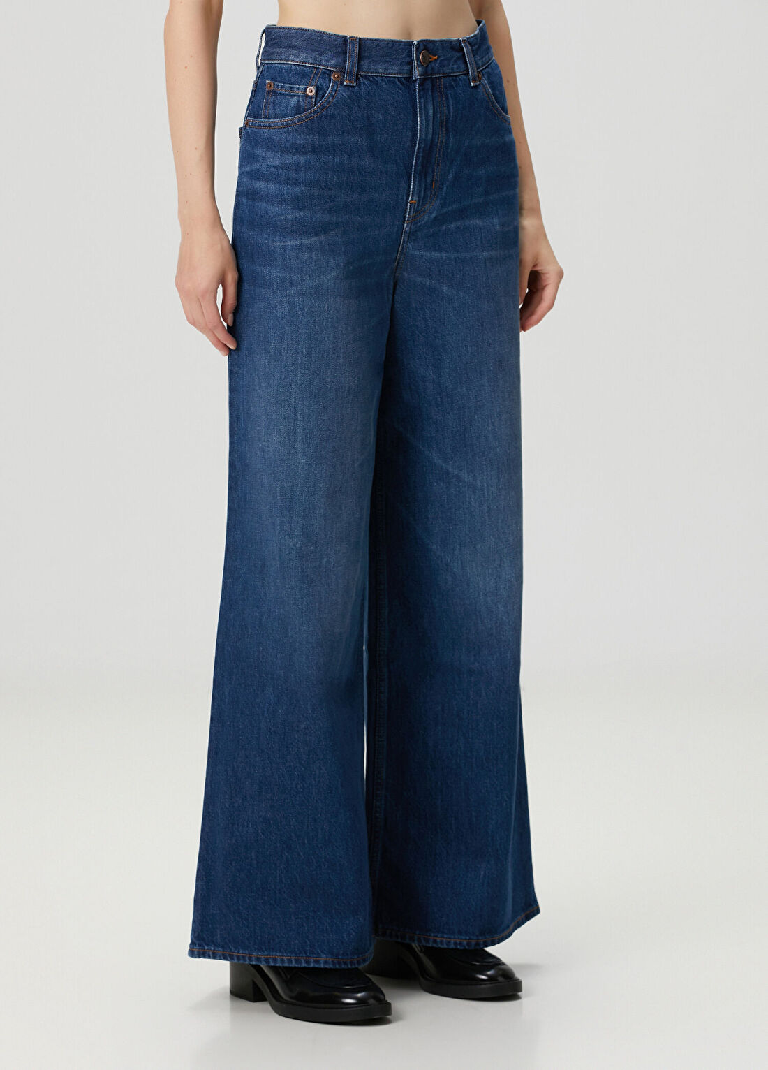 Chloe Lacivert Wide Leg Jean Pantolon görsel 3
