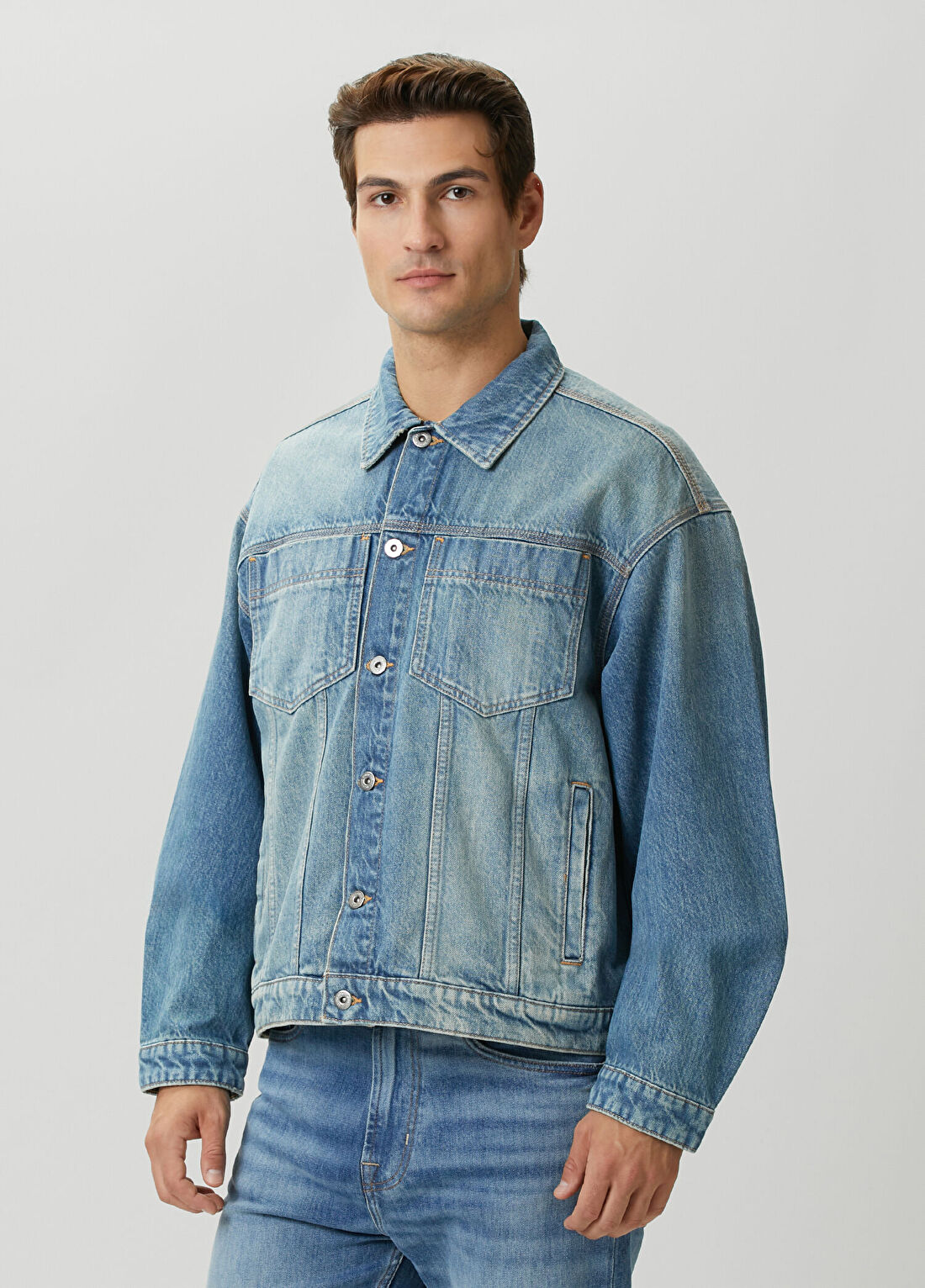 7 For All Mankind Relaxed Açık Mavi Denim Ceket görsel 3