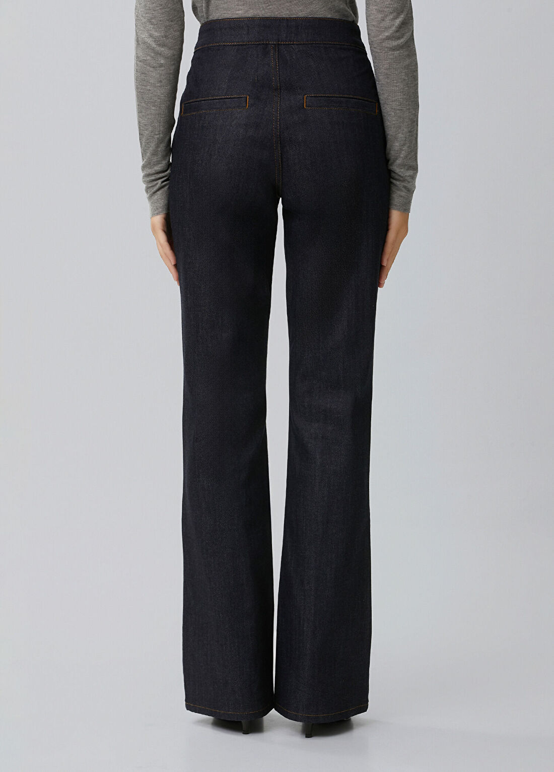 Network Koyu Indigo Mavi Flare Denim Pantolon görsel 4