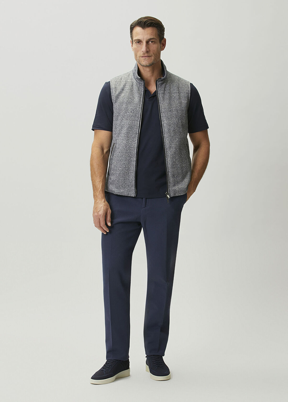 Maurizio Baldassari Lacivert Çizgili Pantolon