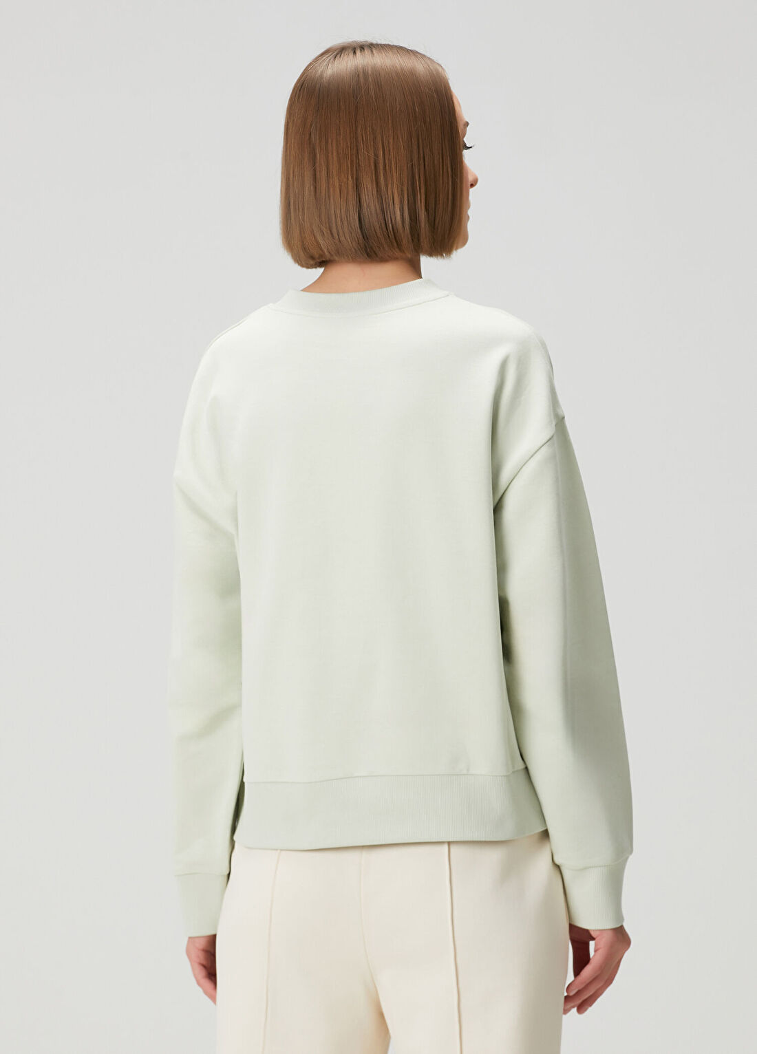 Moncler Açık Yeşil Logolu Sweatshirt görsel 4