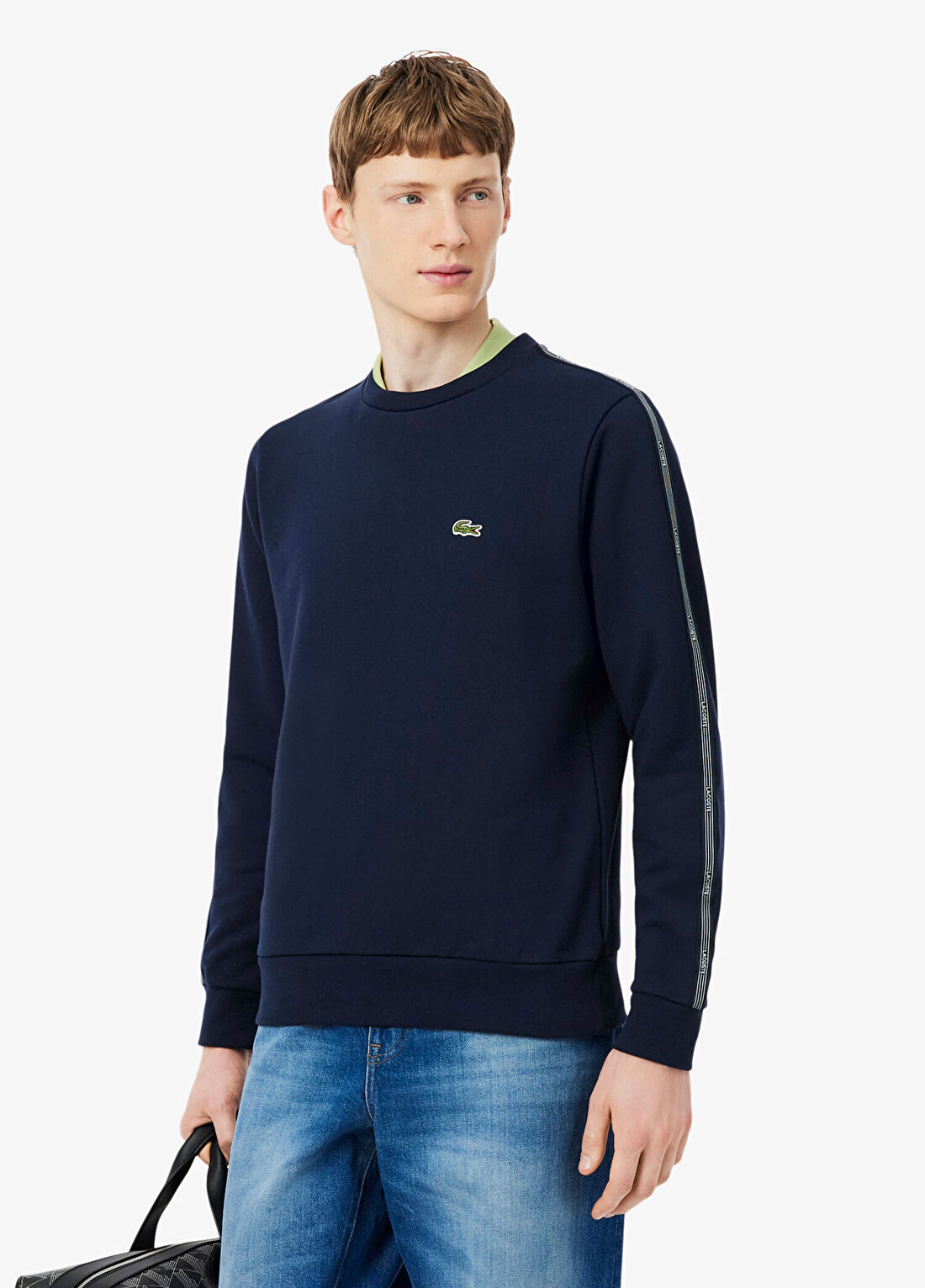Lacoste Lacivert Bisiklet Yaka Classic Fit Erkek Sweatshirt