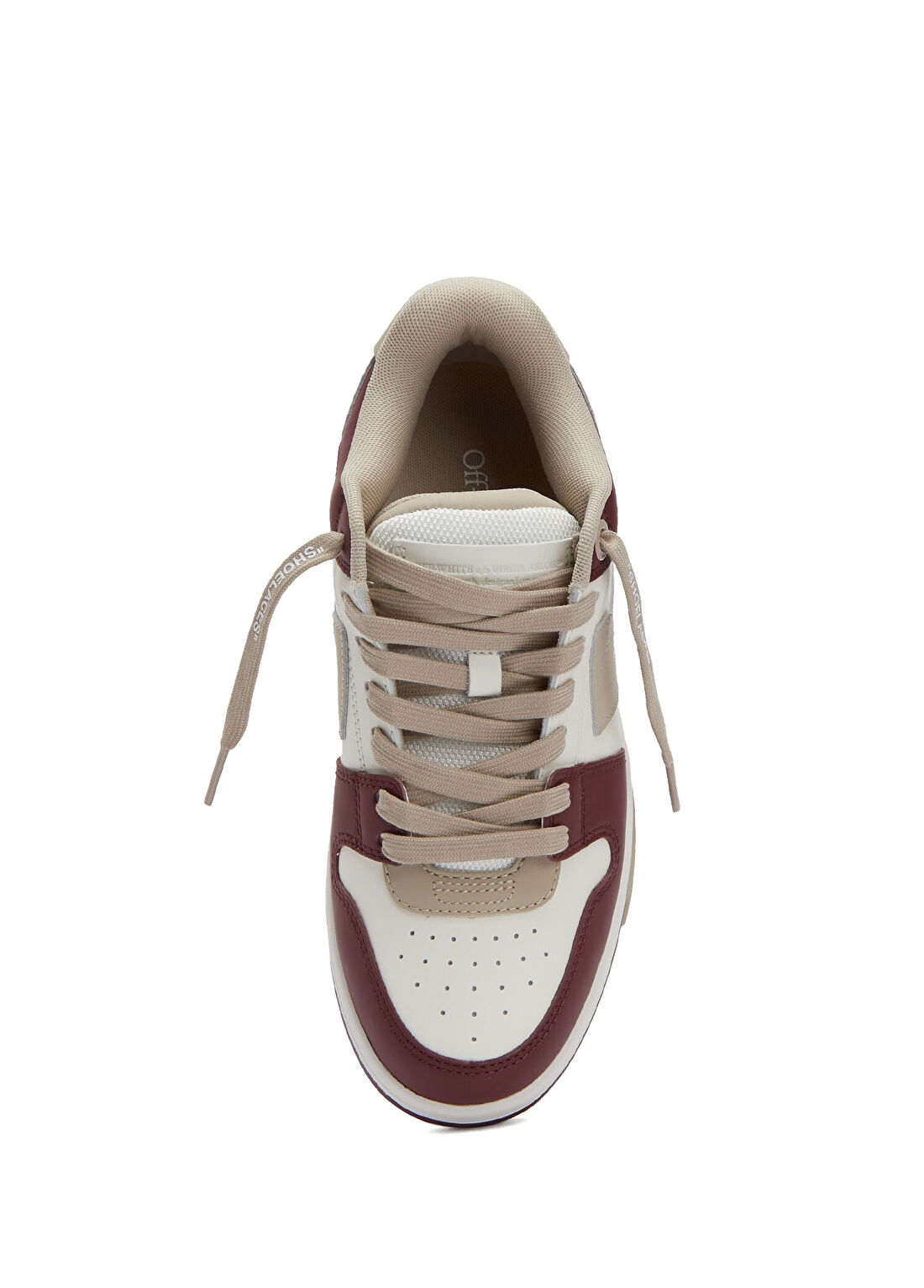 Off-White Out Of Bordo Krem Kadın Deri Sneaker görsel 4
