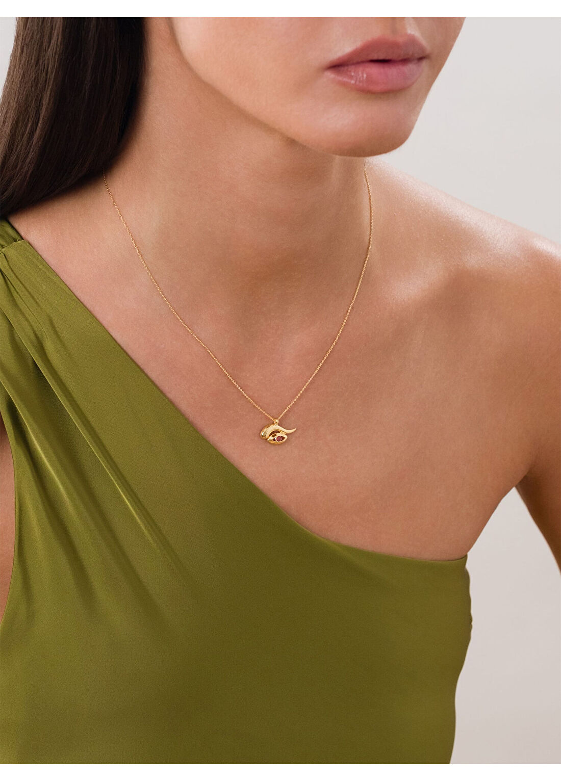 Orena Jewelry Ruby Flow Eye 14 Ayar Altın Kadın Kolye görsel 4