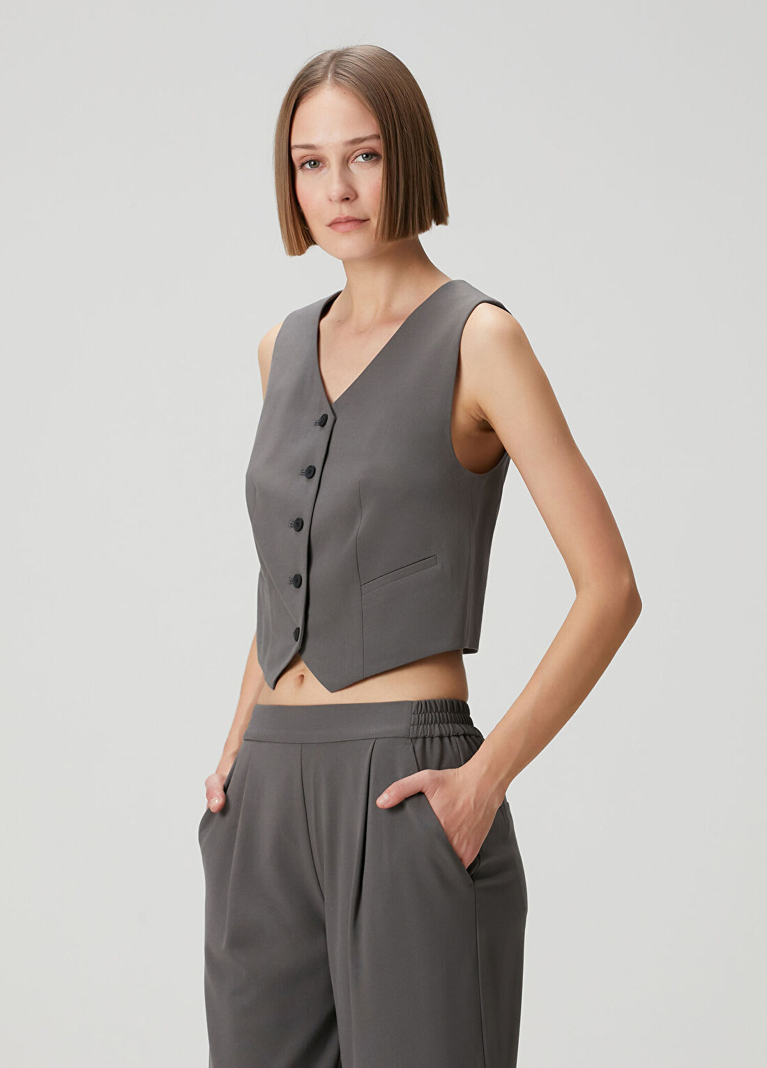 AllSaints Aleida Vizon Yelek görsel 3