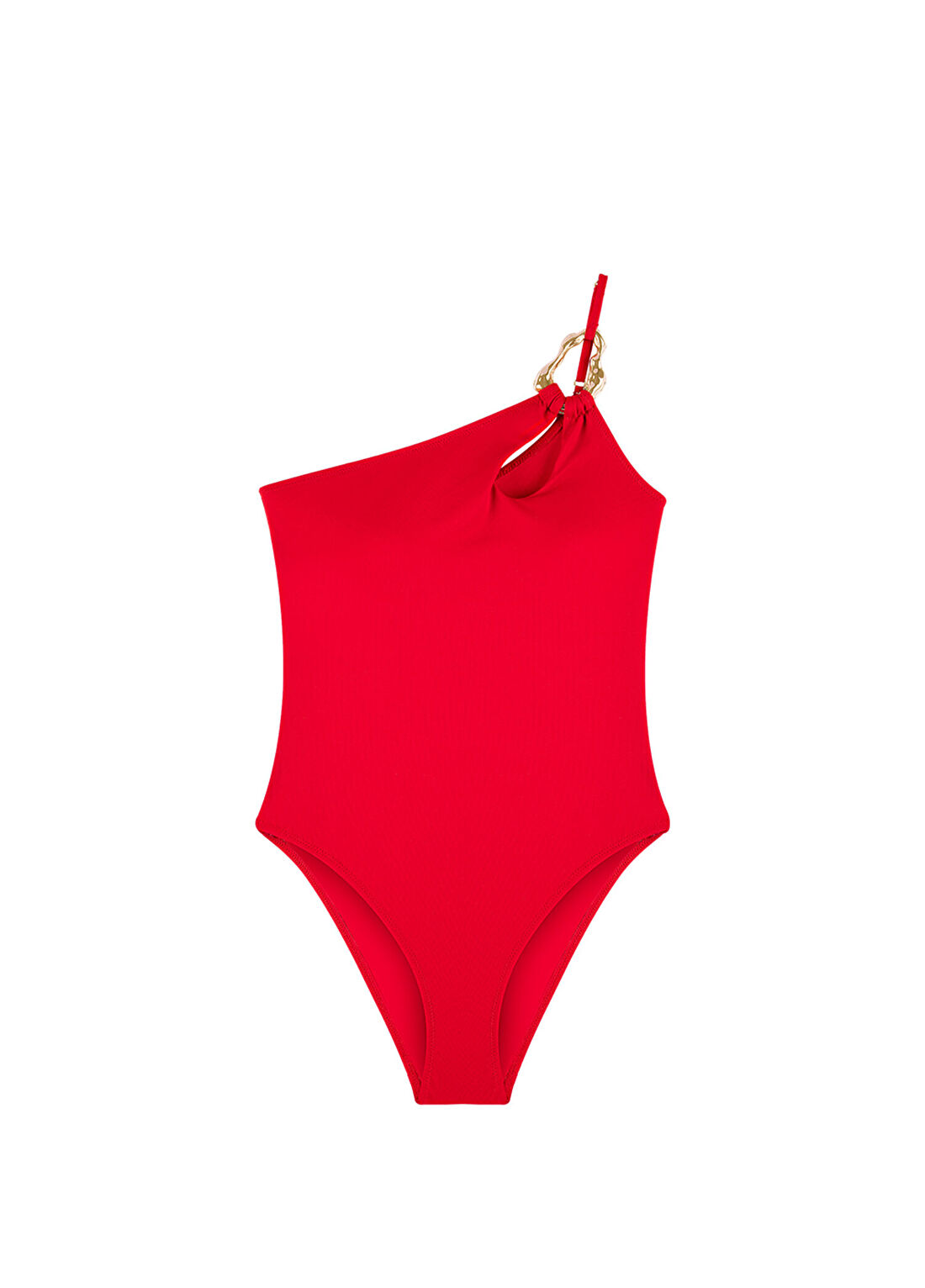 Bia Swimwear Talisa Burnt Sienna Kırmızı Aksesuarlı Tek Omuz Kadın Mayo