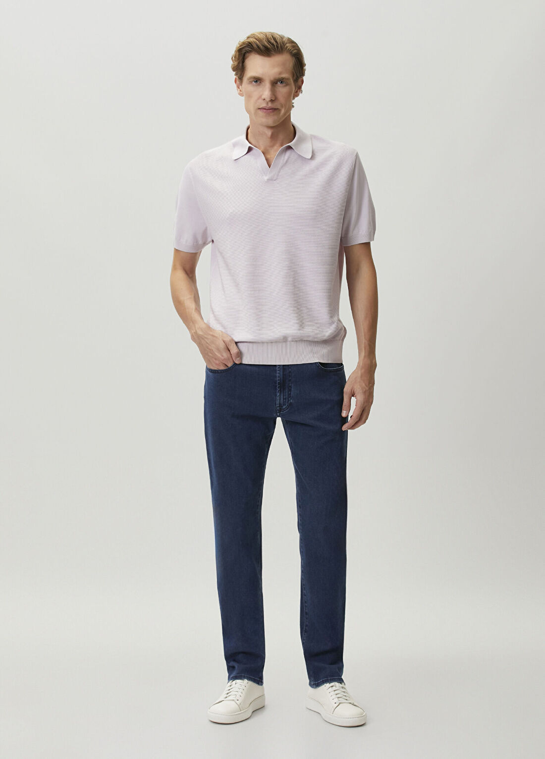 Canali Pembe Polo Yaka T-shirt görsel 2