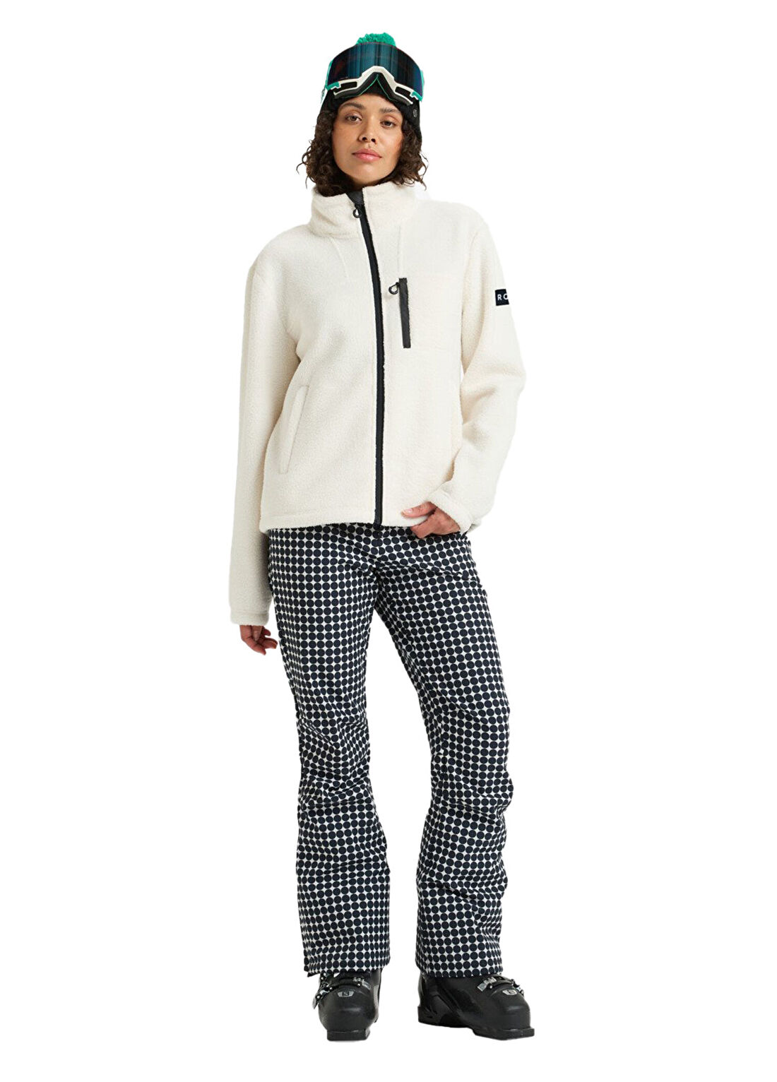 Roxy Alabama Full Zip Solid Beyaz Kadın Polar Ceket görsel 3
