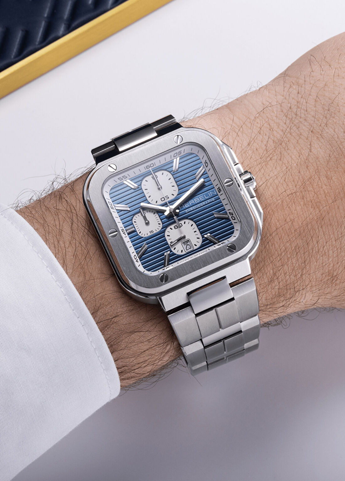 Herbelin Cap Camarat Square Chronograph 35646B25 Çelik Erkek Kol Saati görsel 2