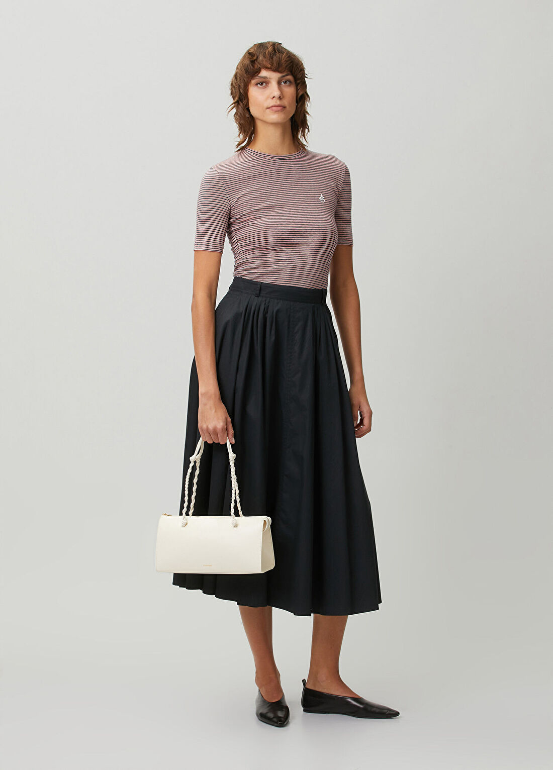 Jil Sander Kırmızı Çizgili T-shirt görsel 2