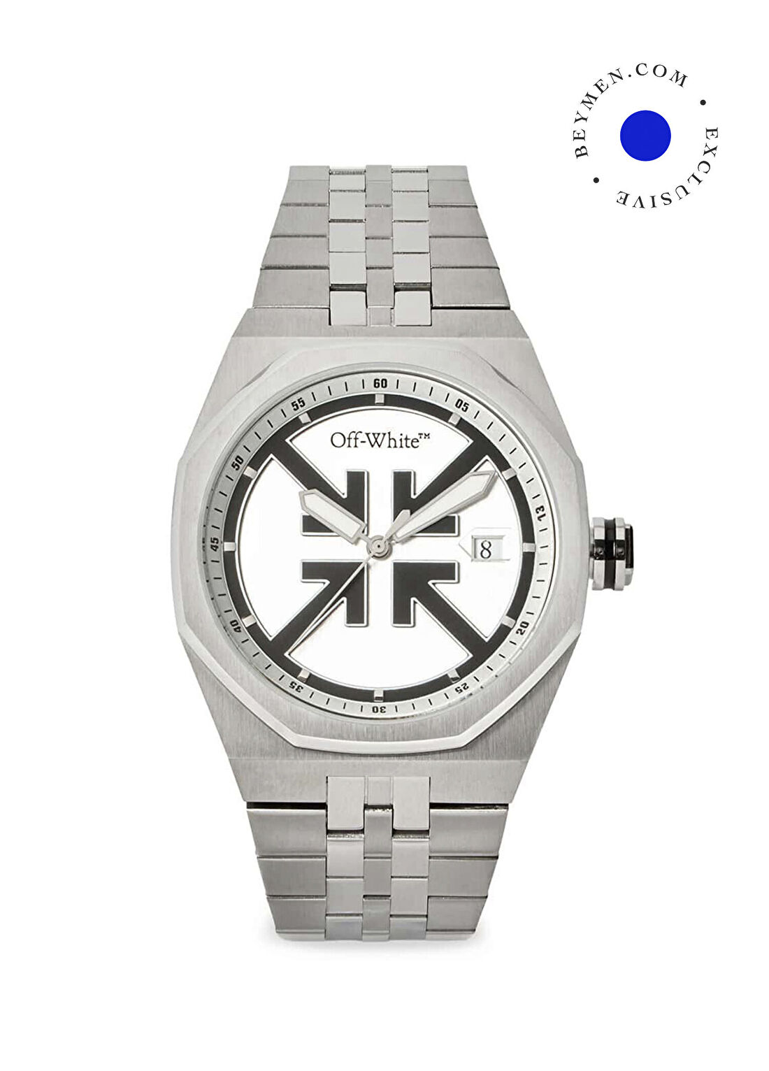 Off-White OW1G007M0045 No Grid Metalik Gri Çelik Erkek Kol Saati