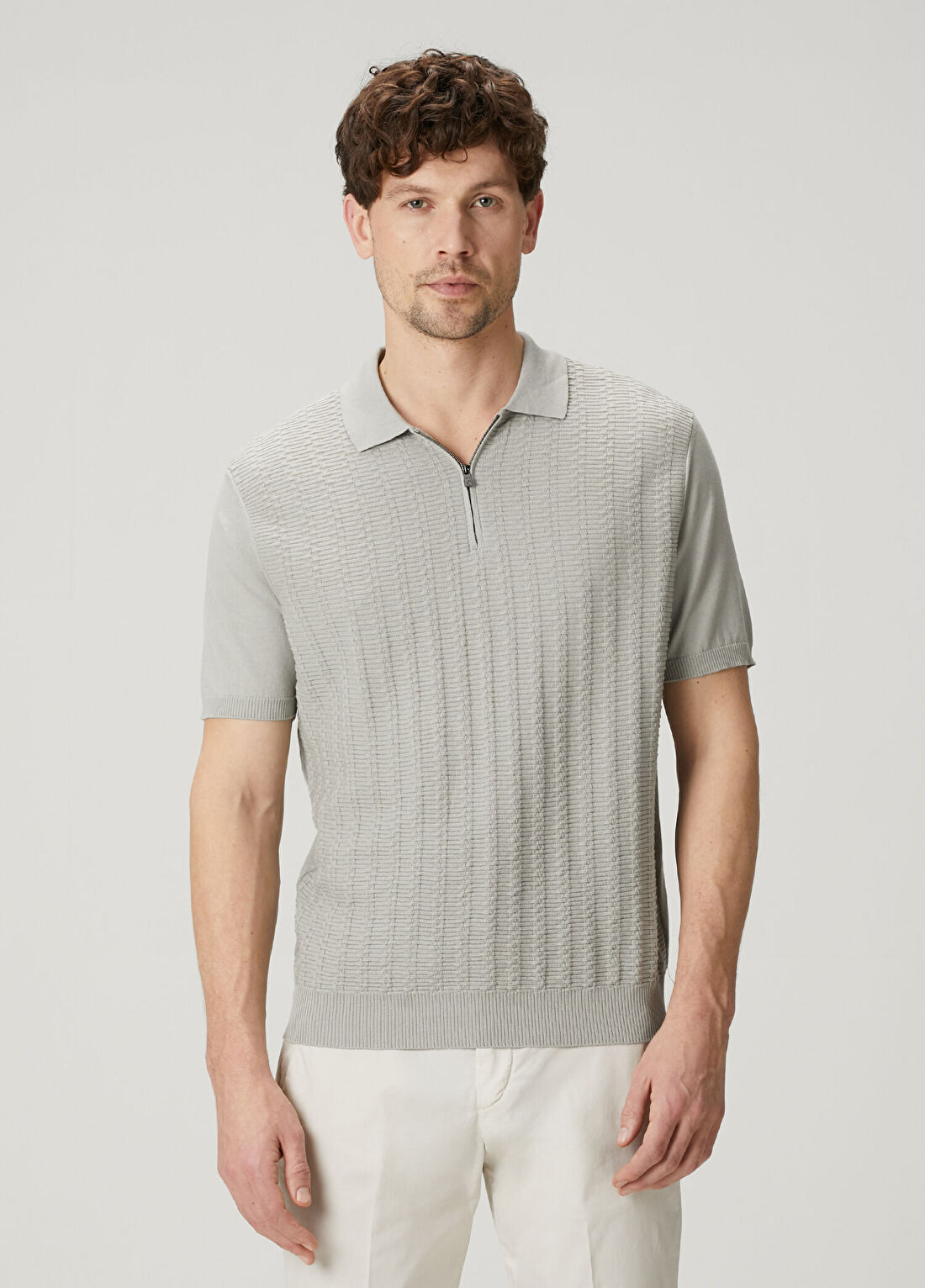 Corneliani Açık Yeşil Polo Yaka Kısa Kollu Triko