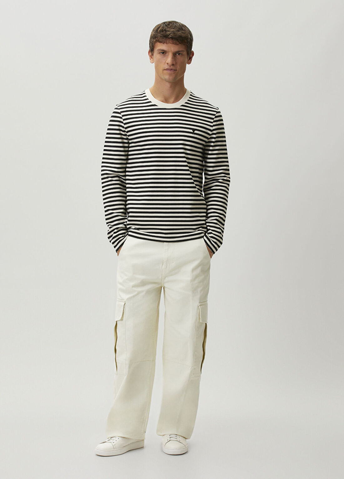 Ami Paris Siyah Çizgili Sweatshirt görsel 2