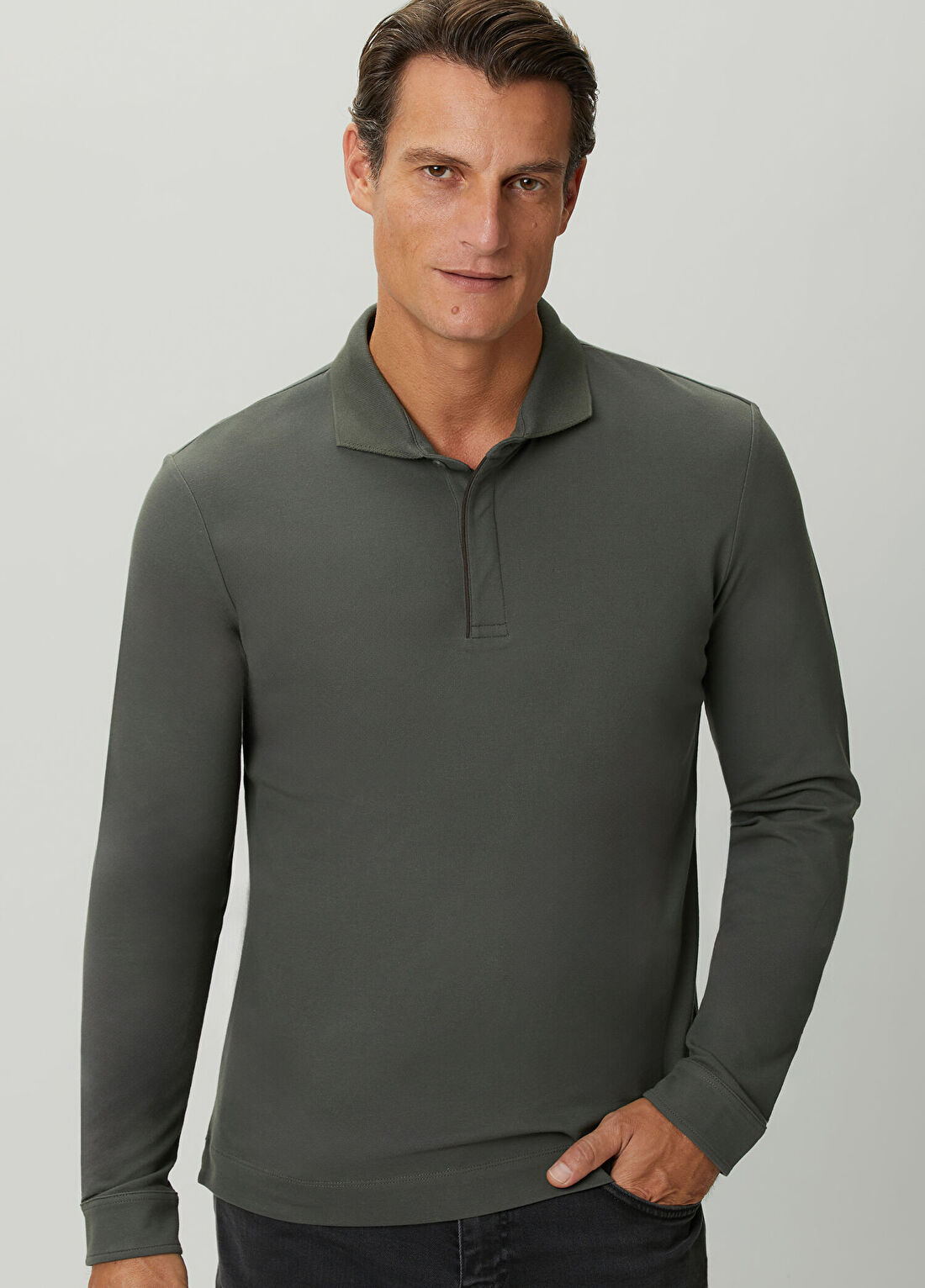 Beymen Collection Yeşil Uzun Kollu Pike Gömlek