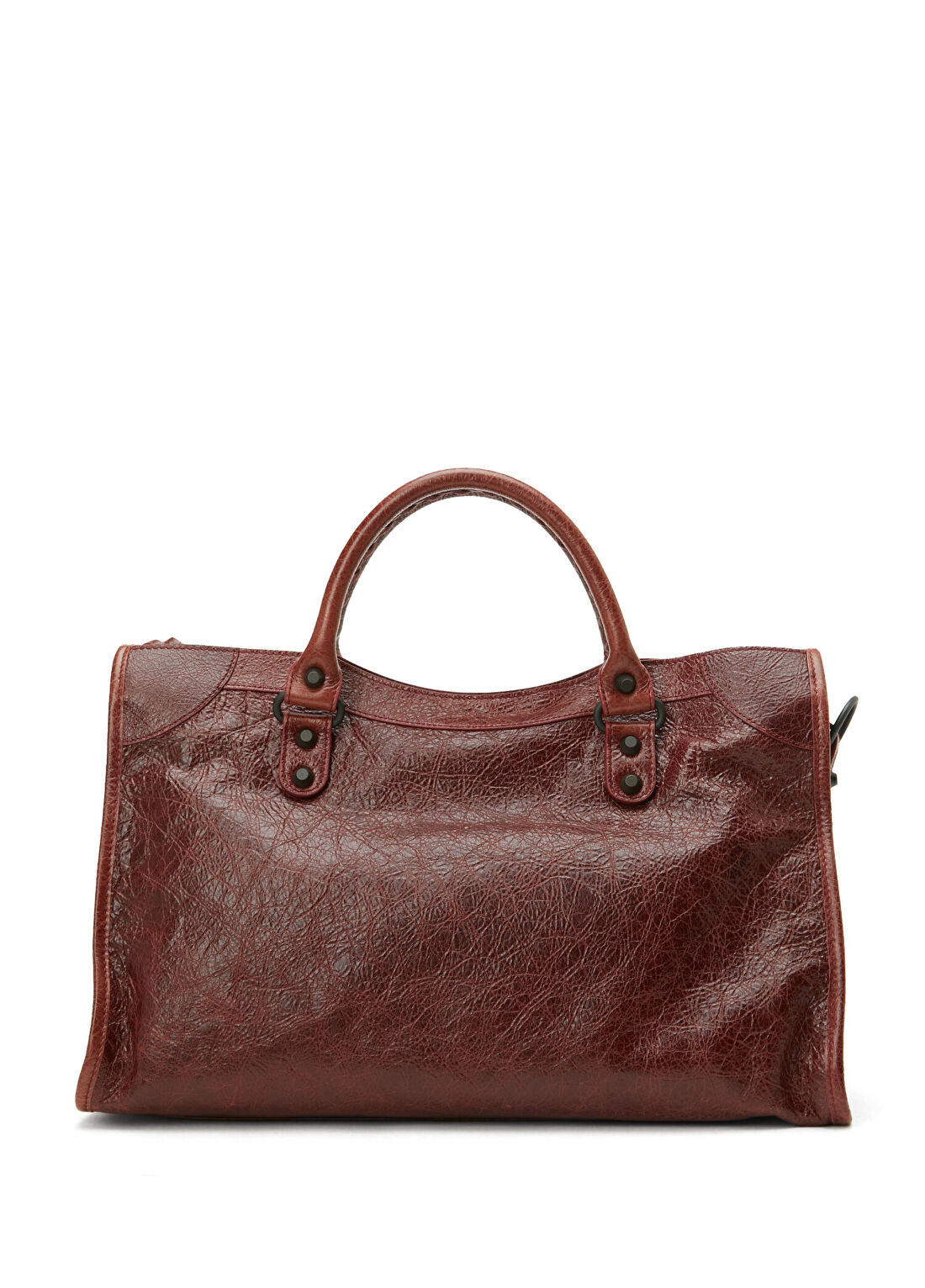 Balenciaga Le City Medium Bordo Kadın Deri Çanta görsel 4