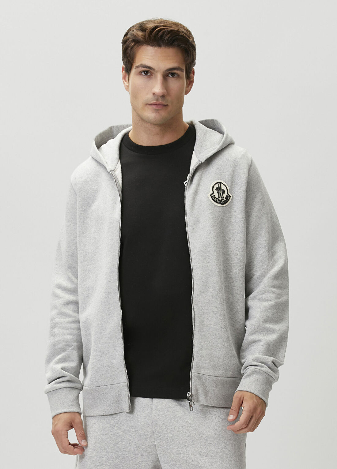 Moncler Gri Kapüşonlu Sweatshirt
