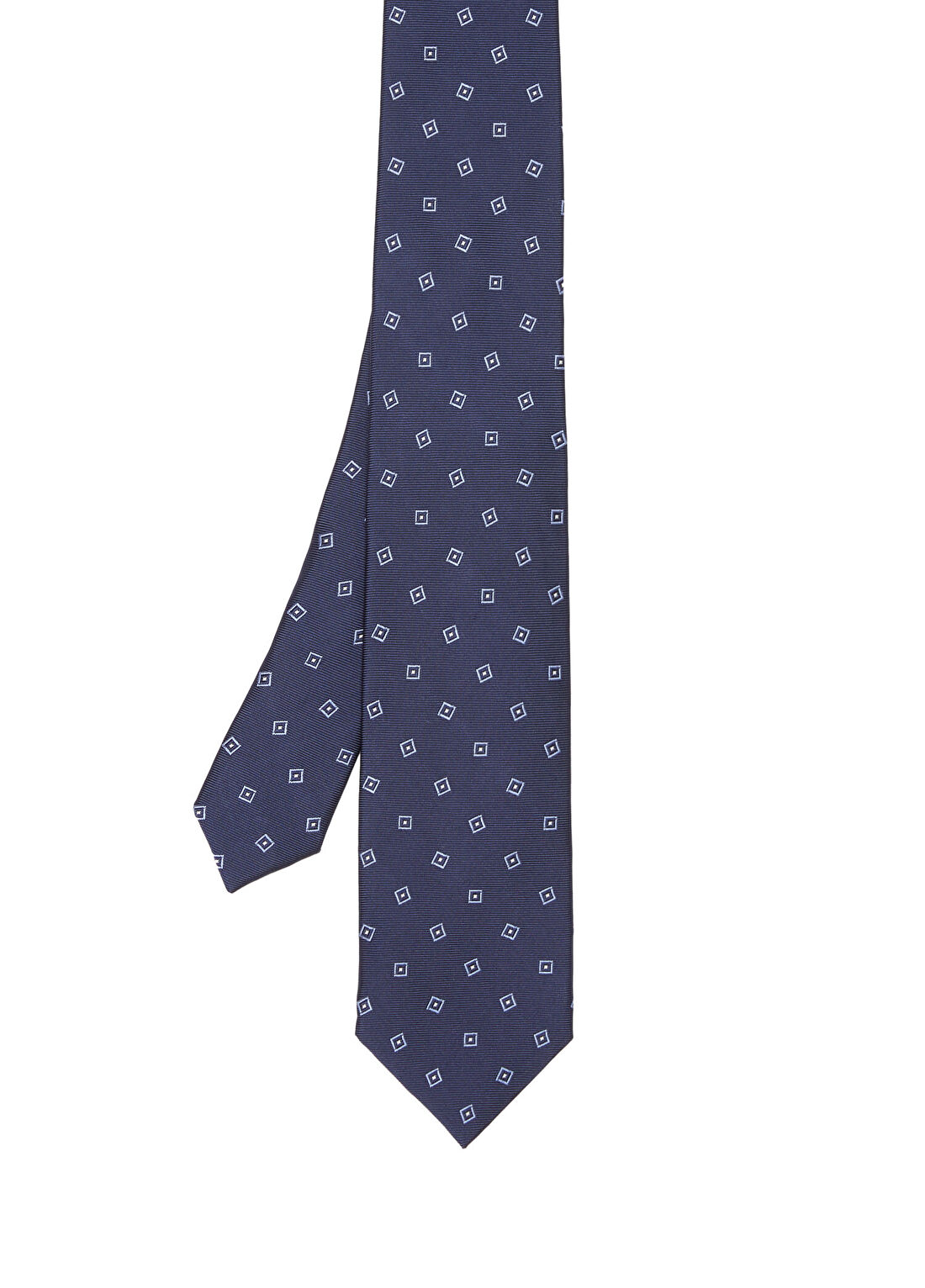 Corneliani Lacivert Geometrik Desenli İpek Kravat