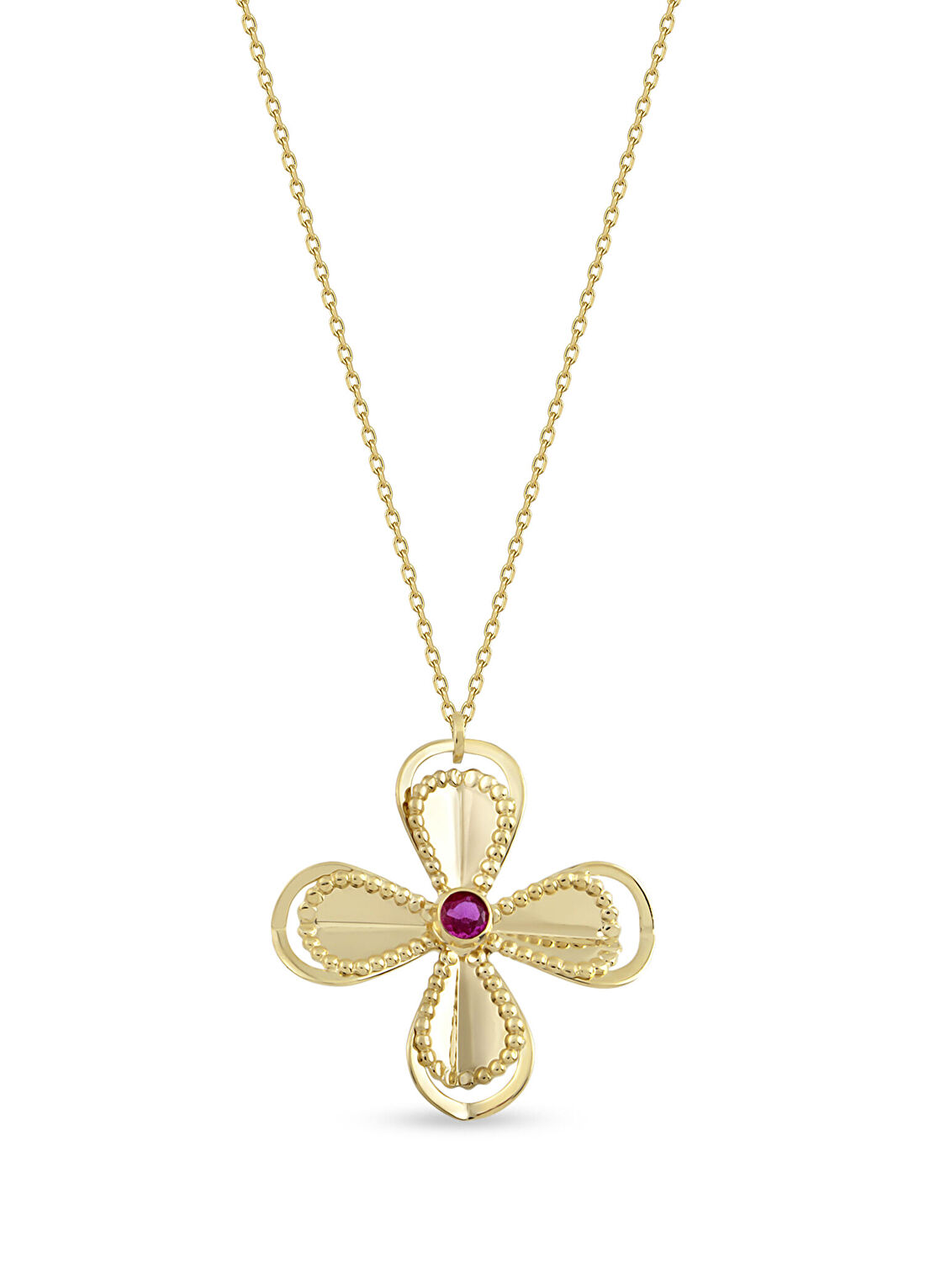 Orena Jewelry Ruby Lilium 14 Ayar Altın Kadın Kolye