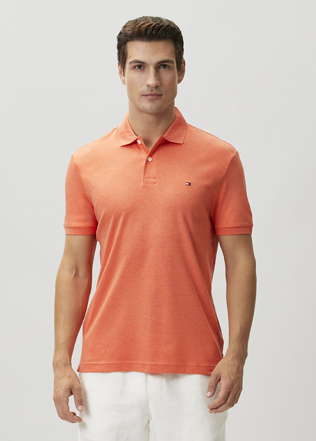 Tommy Hilfiger Regular Fit Turuncu Polo Yaka T-shirt görsel 3