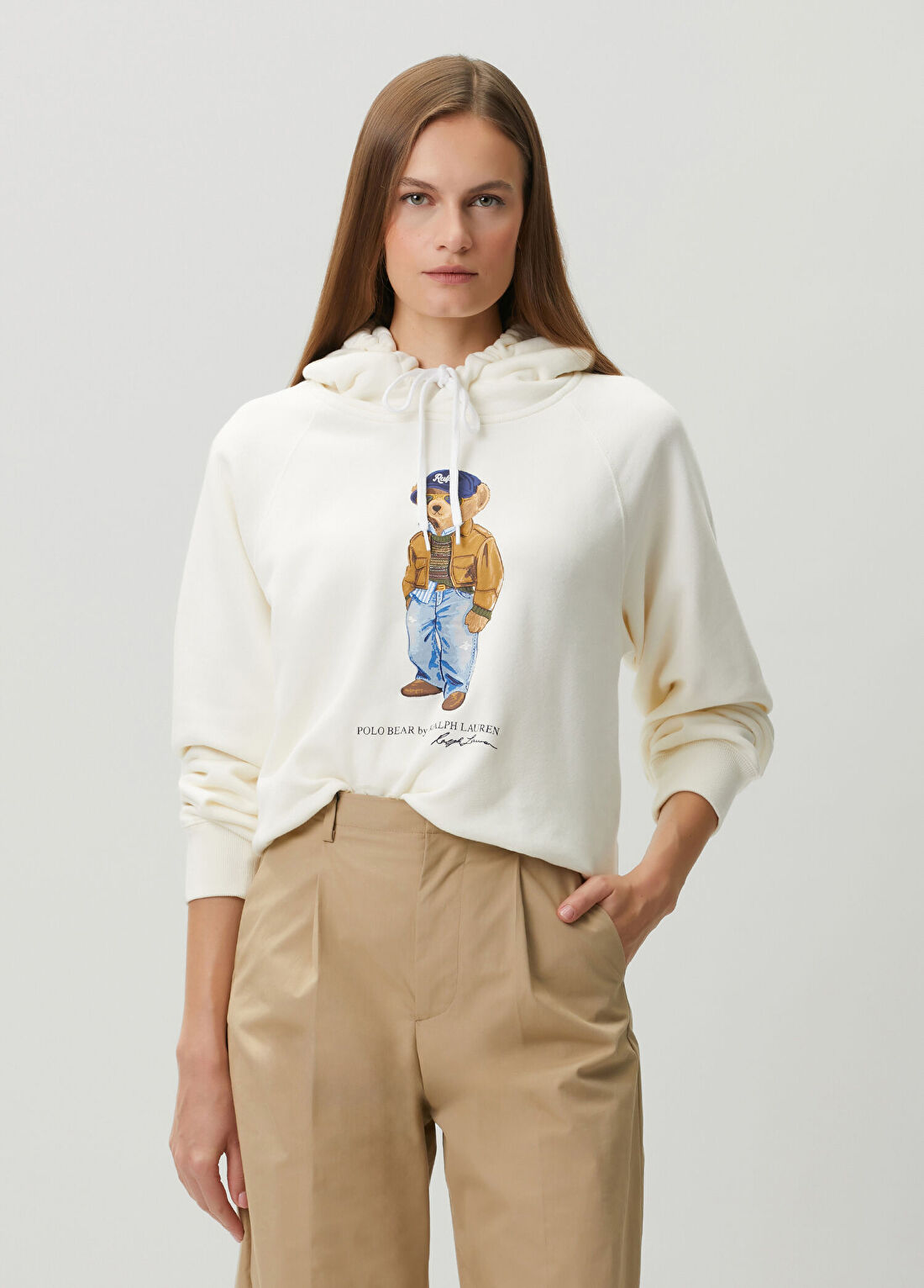 Polo Ralph Lauren Polo Bear Beyaz Kapüşonlu Sweatshirt