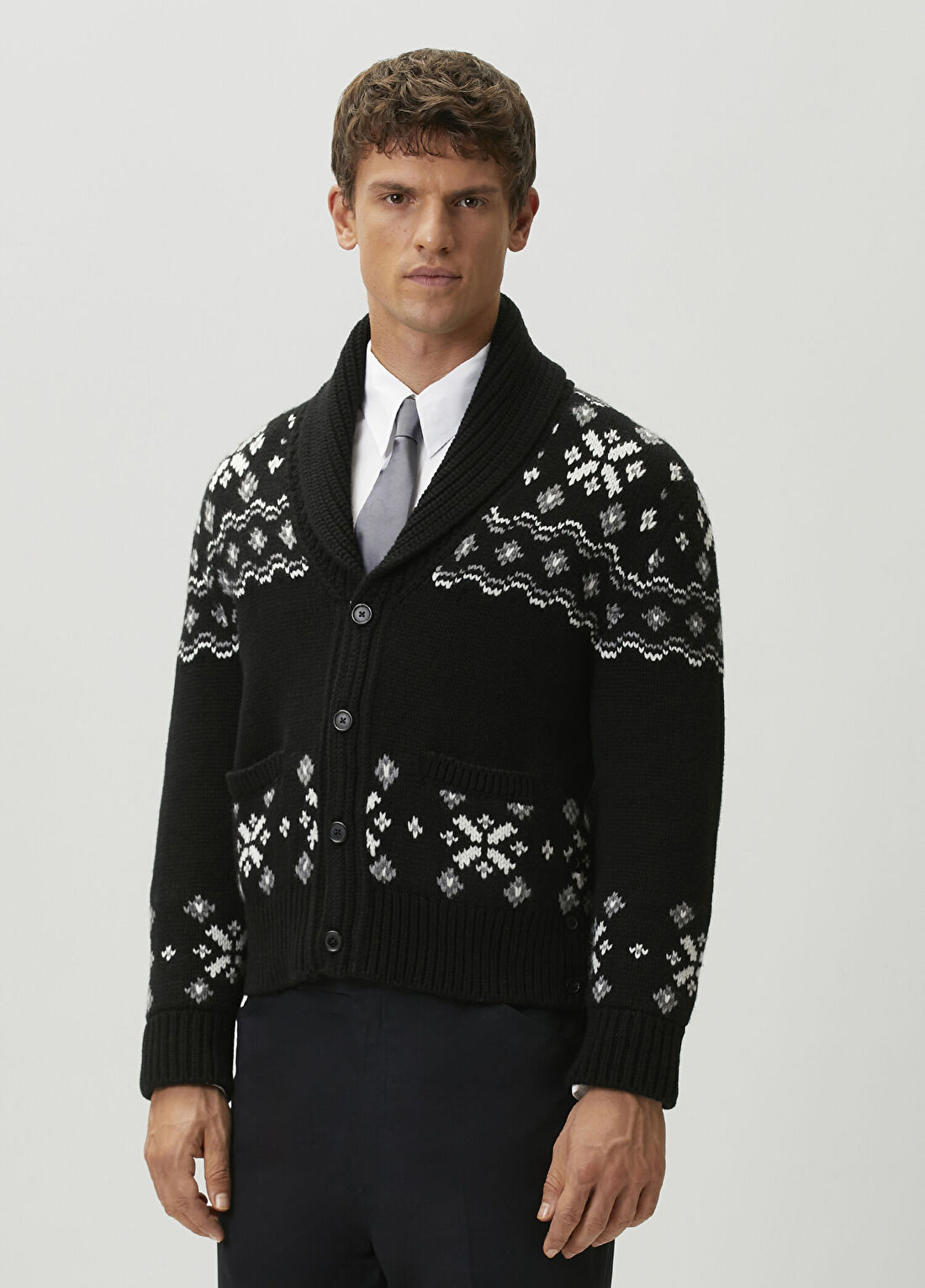 Thom Browne Siyah Kaşmir Triko Hırka görsel 3