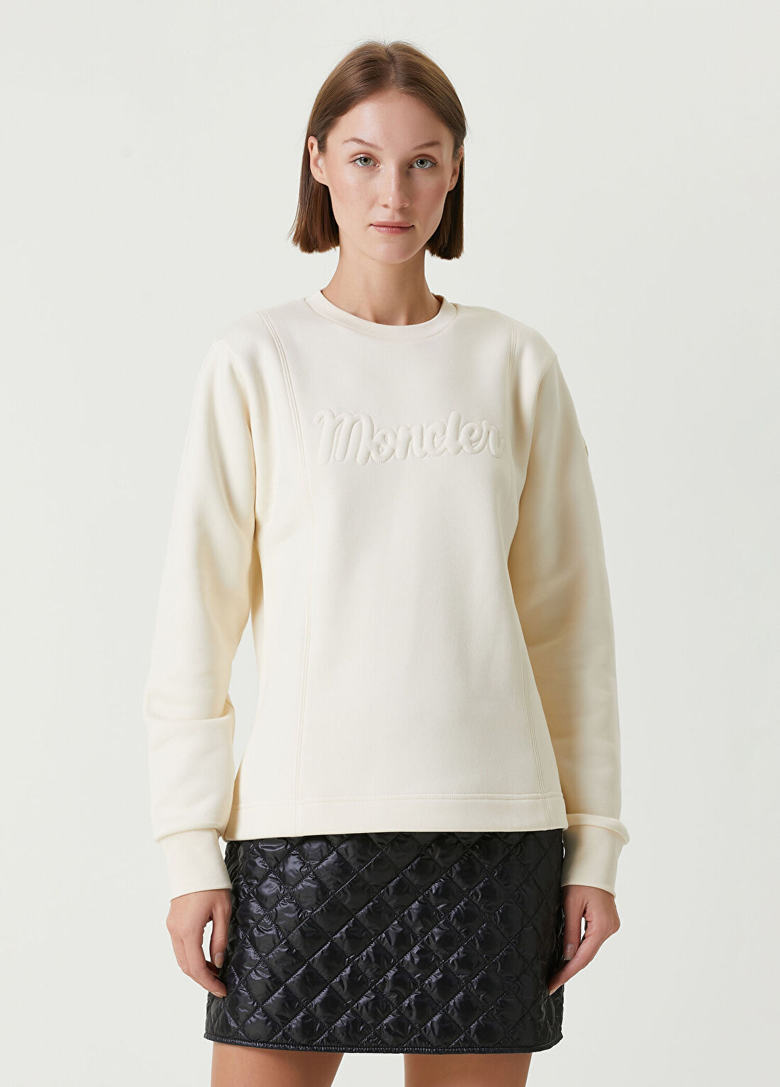 Moncler Kırık Beyaz Logolu Sweatshirt görsel 3