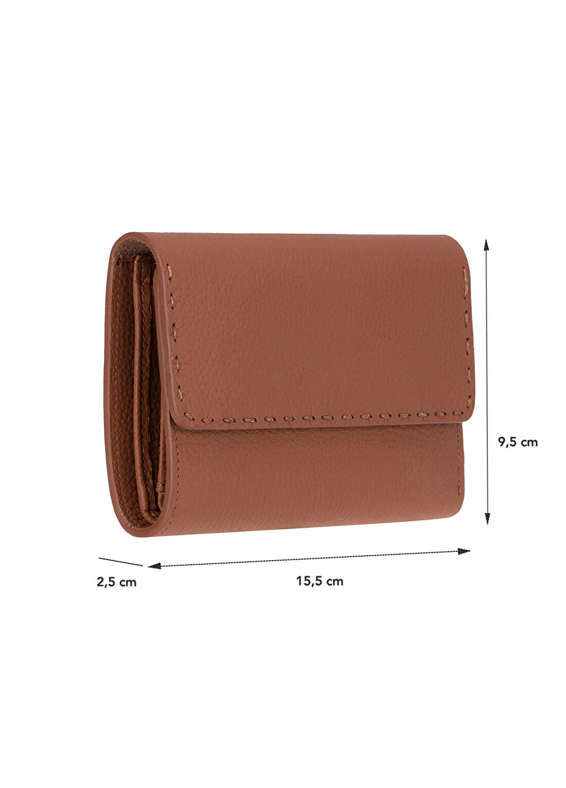 Bloominbag ARC Wallet Heritage Tan Taba Deri Kartlıklı Manyetik Kadın Cüzdan görsel 4