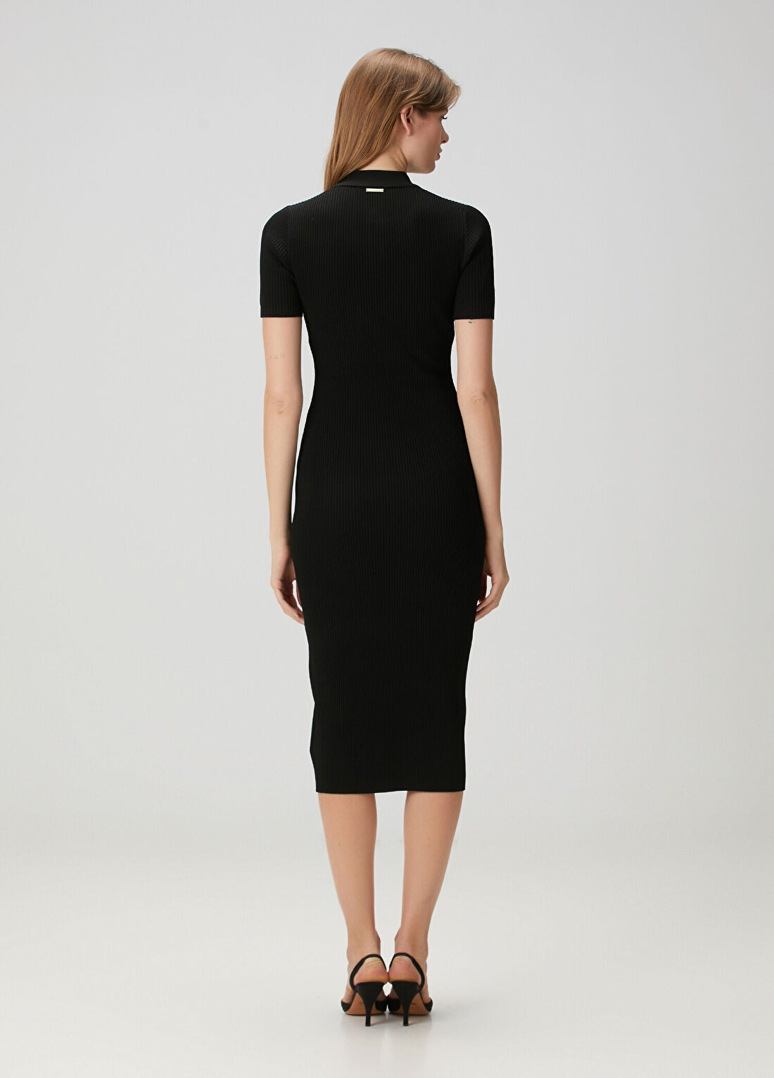 Michael Michael Kors Siyah Midi Polo Triko Elbise görsel 4
