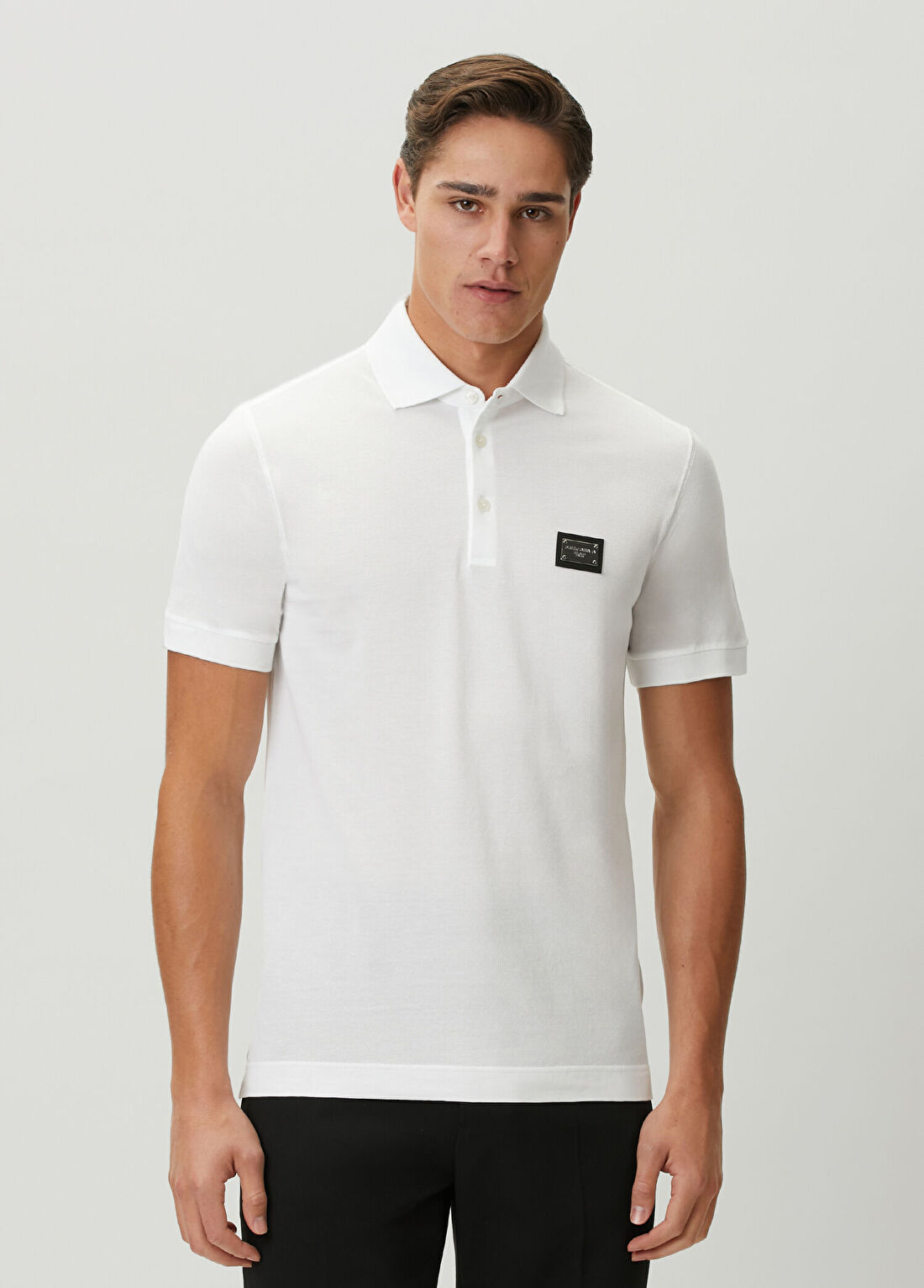 Dolce&Gabbana Beyaz Polo Yaka T-shirt