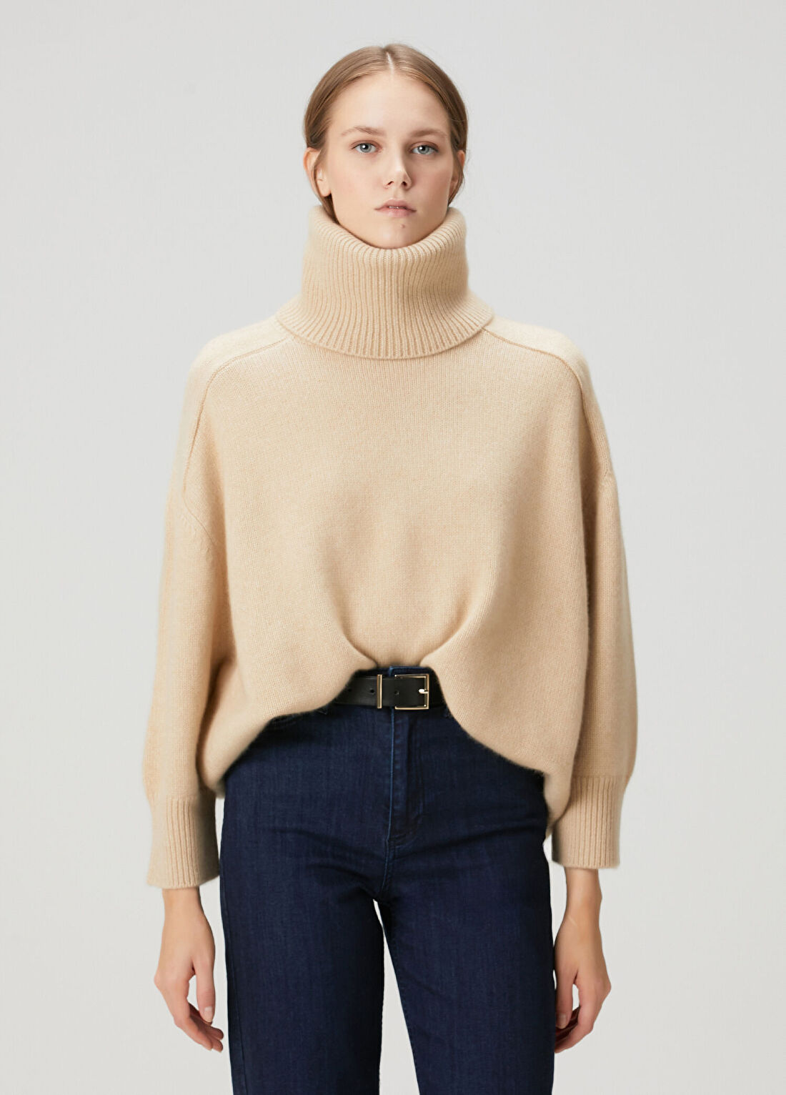 Kujten Diana Bej Oversize Kaşmir Triko görsel 3