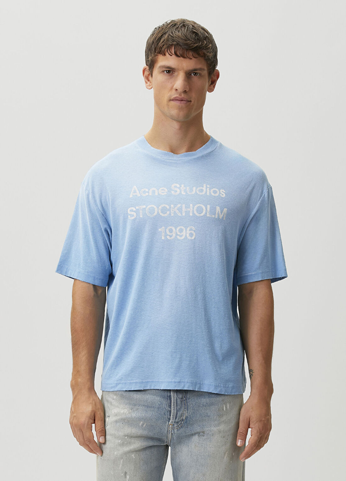 Acne Studios Sprayed Mavi Logolu T-shirt
