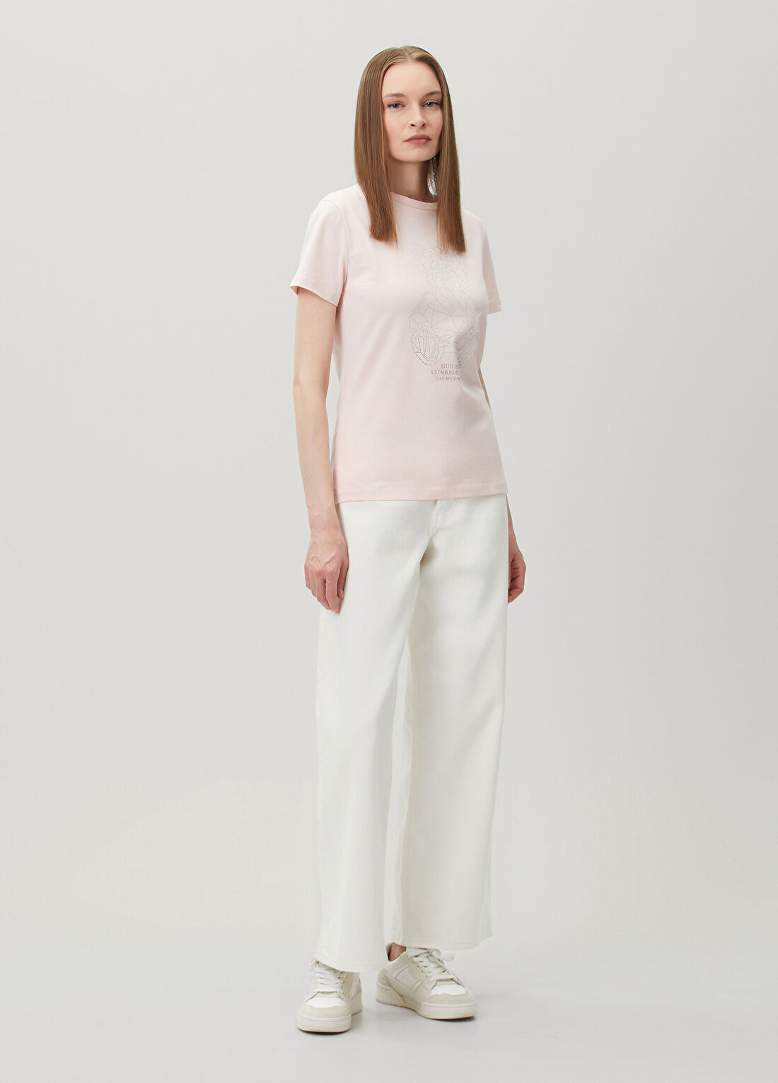 Guess Romy Pembe Aktif Regular Fit T-shirt görsel 2