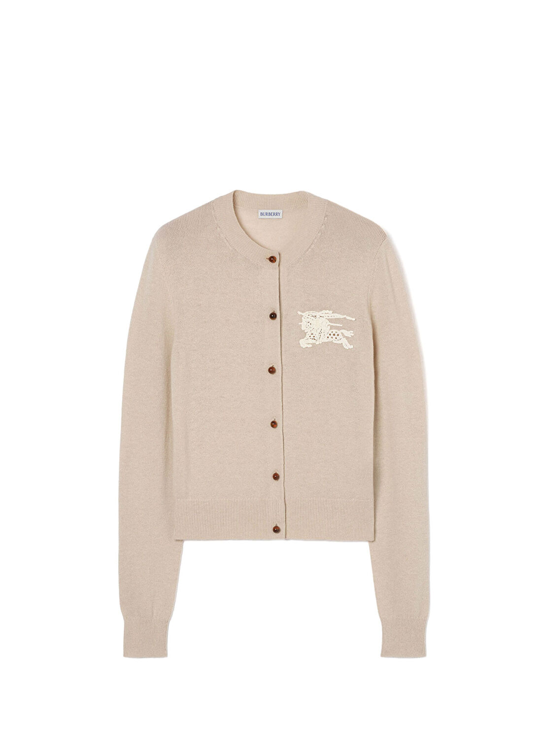 Burberry Ekd Pamuklu Bej Yün Cardigan Kadın Hırka görsel 3