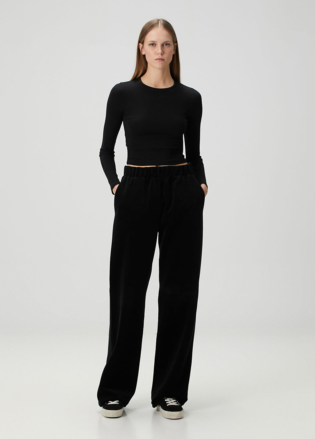 Golden Goose Siyah Kadife Jogger Pantolon