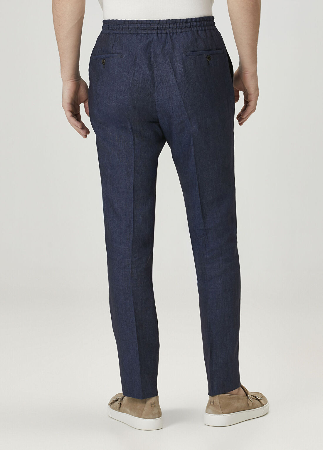 Corneliani Koyu Mavi Keten Pantolon görsel 3