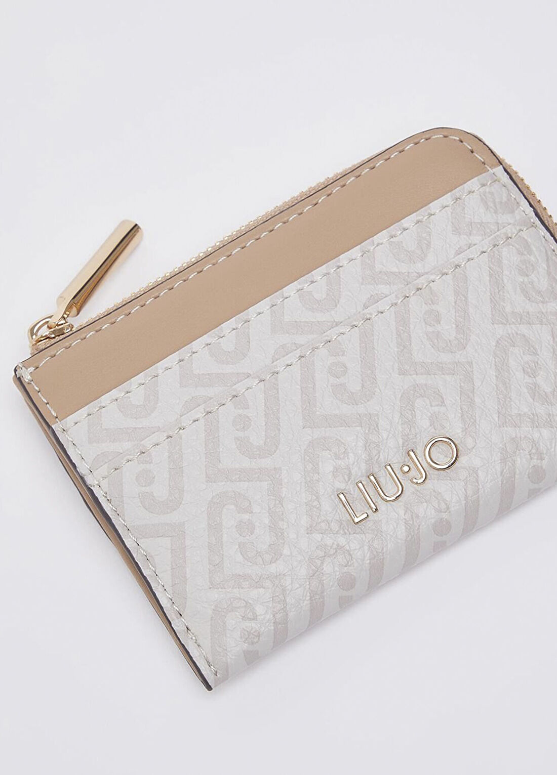 Liu Jo Monogram Bej Kadın Kartlık görsel 3