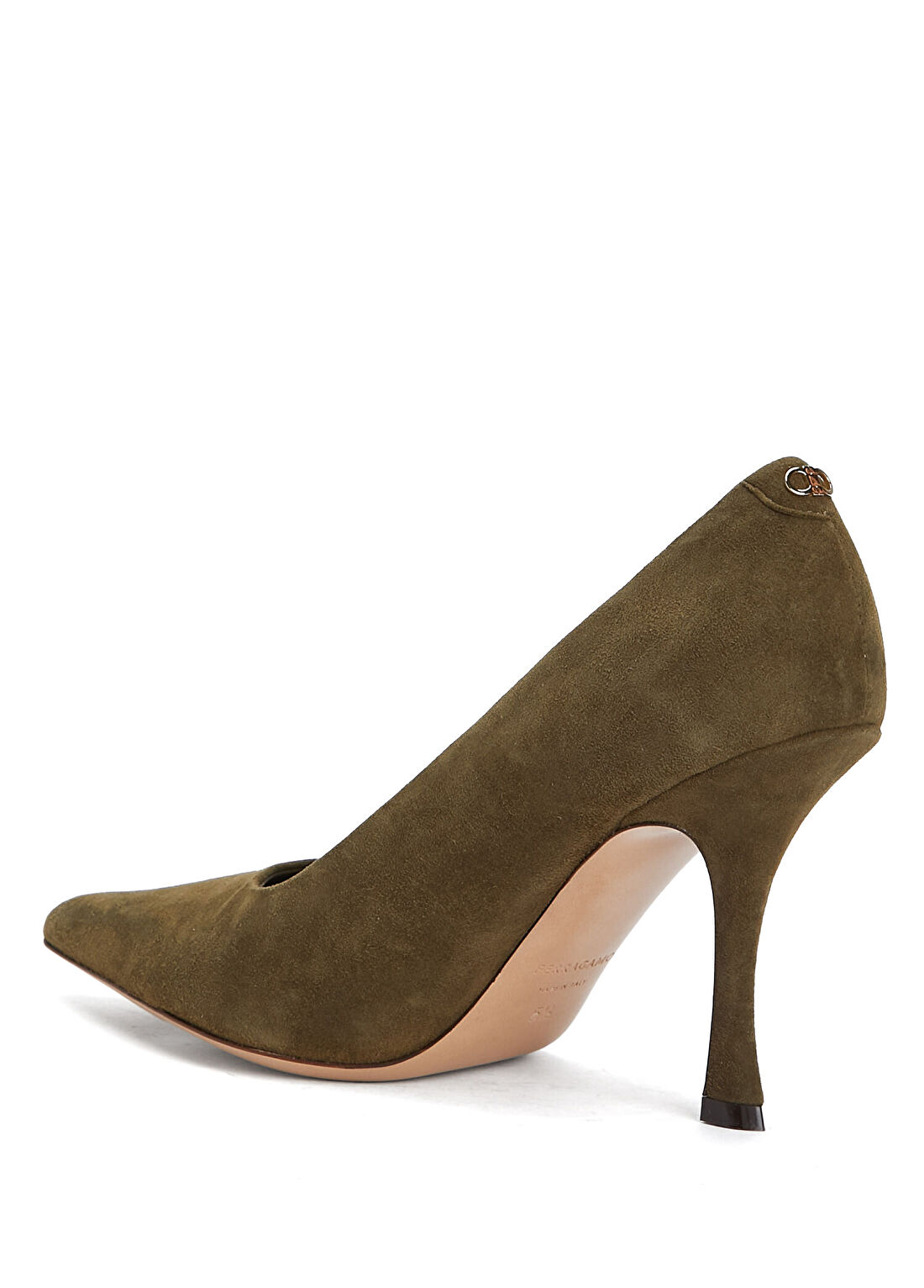 Ferragamo Elydea Haki Süet Stiletto görsel 3