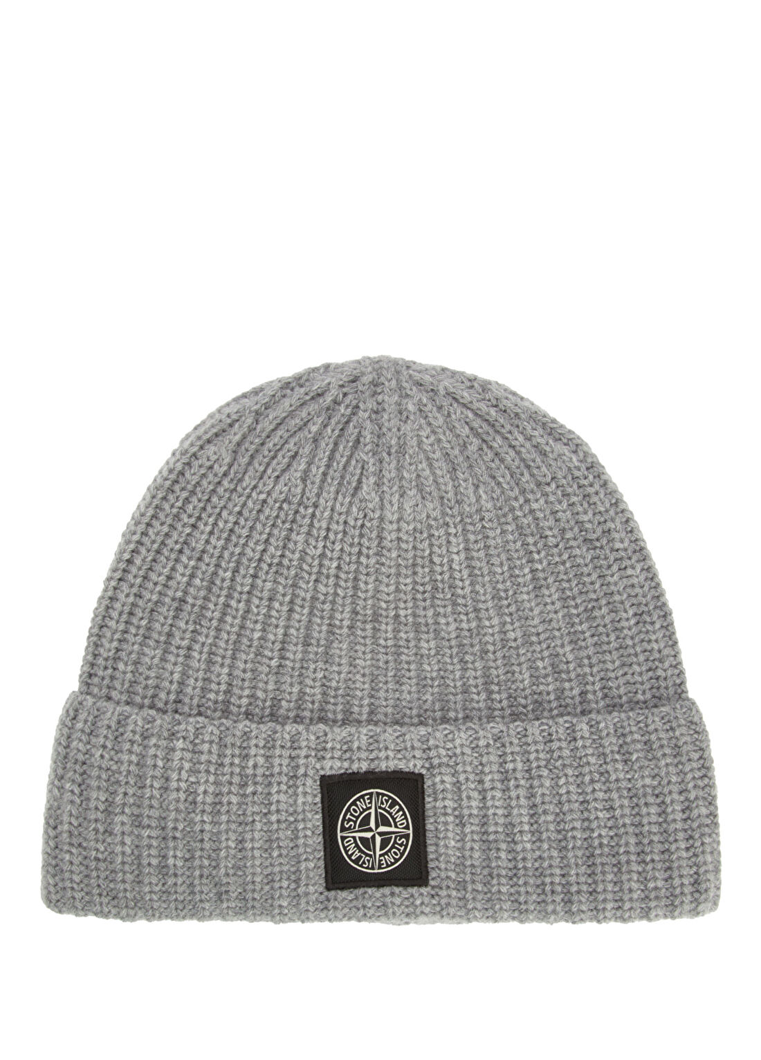 Stone Island Gri Logo Patchli Erkek Yün Bere