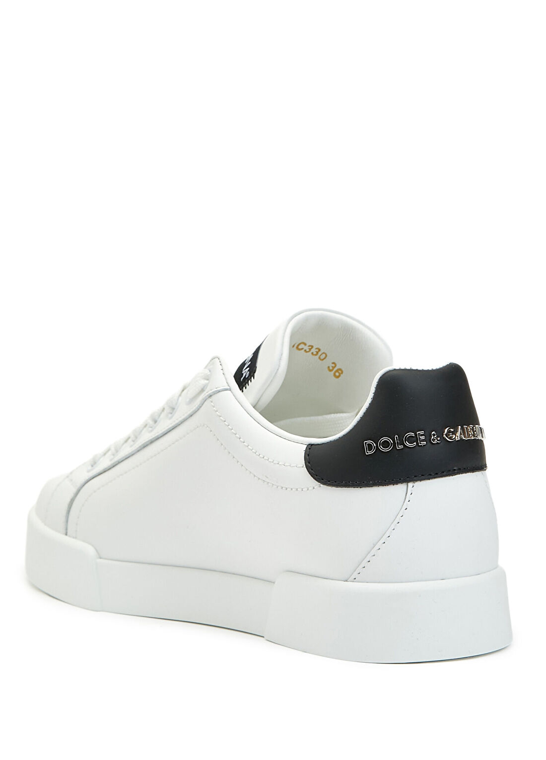 Dolce&Gabbana Portofino Siyah Beyaz Kadın Deri Sneaker görsel 3