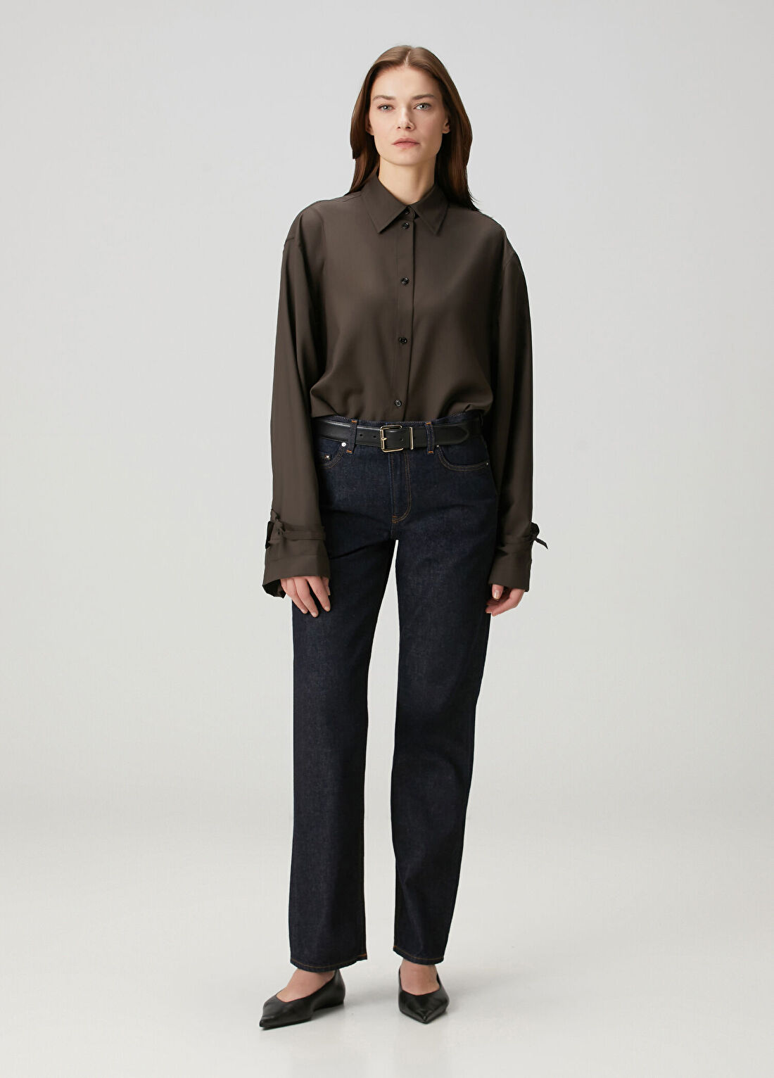 Toteme Lacivert Straight Leg Jean Pantolon