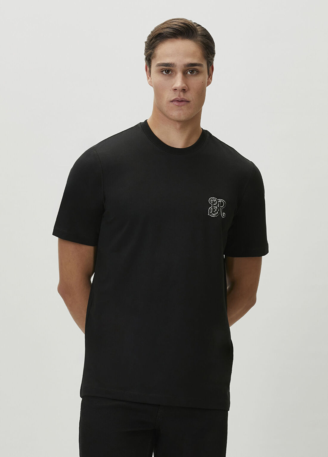 Bernotti Siyah Logo Nakışlı T-shirt