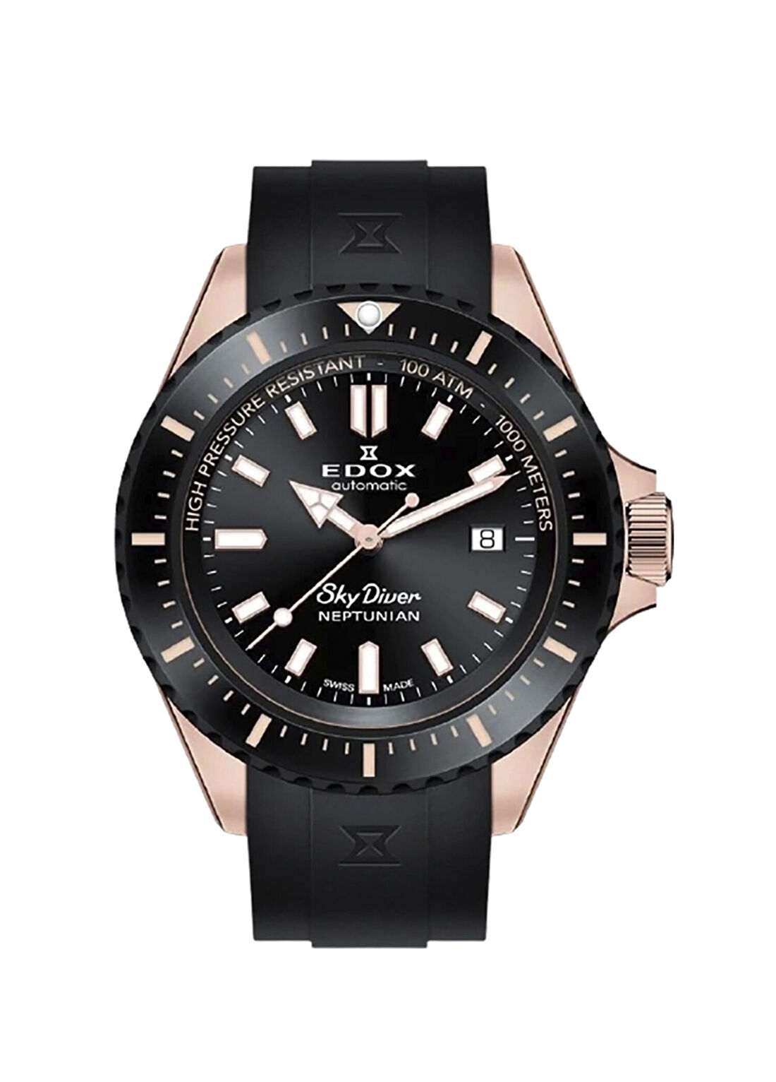 Edox 80120-37RNNCA-NIR Rose Gold Çelik Erkek Kol Saati