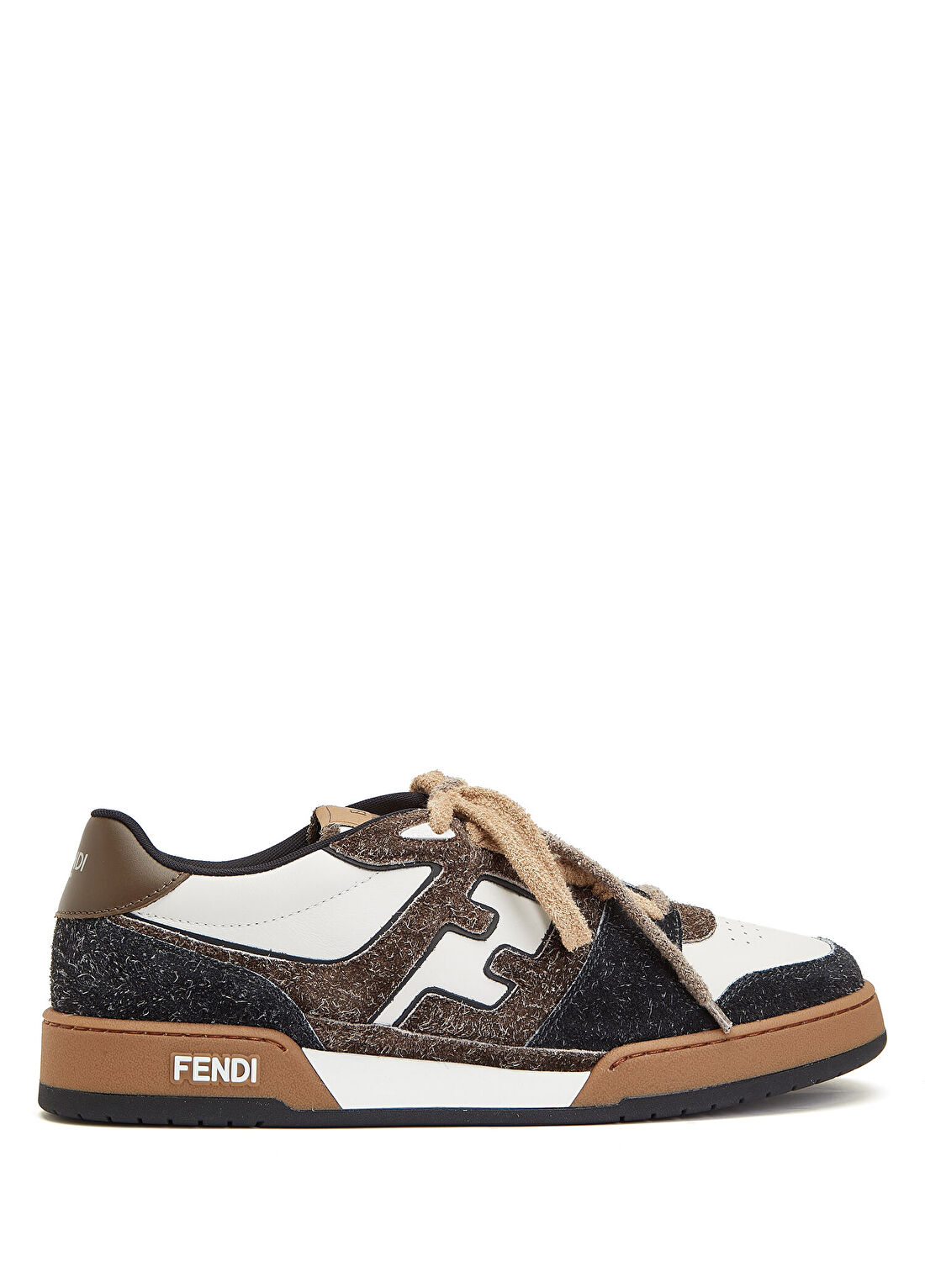 Fendi Match Kahverengi Erkek Deri Sneaker