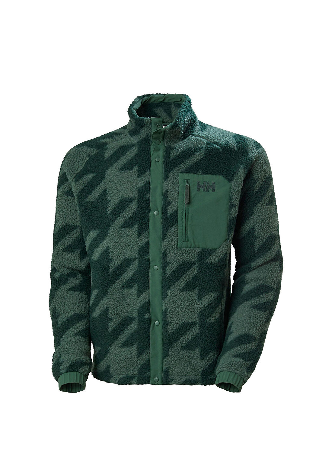 Helly Hansen Panorama Printed Pile Snap Green Erkek Polar Mont
