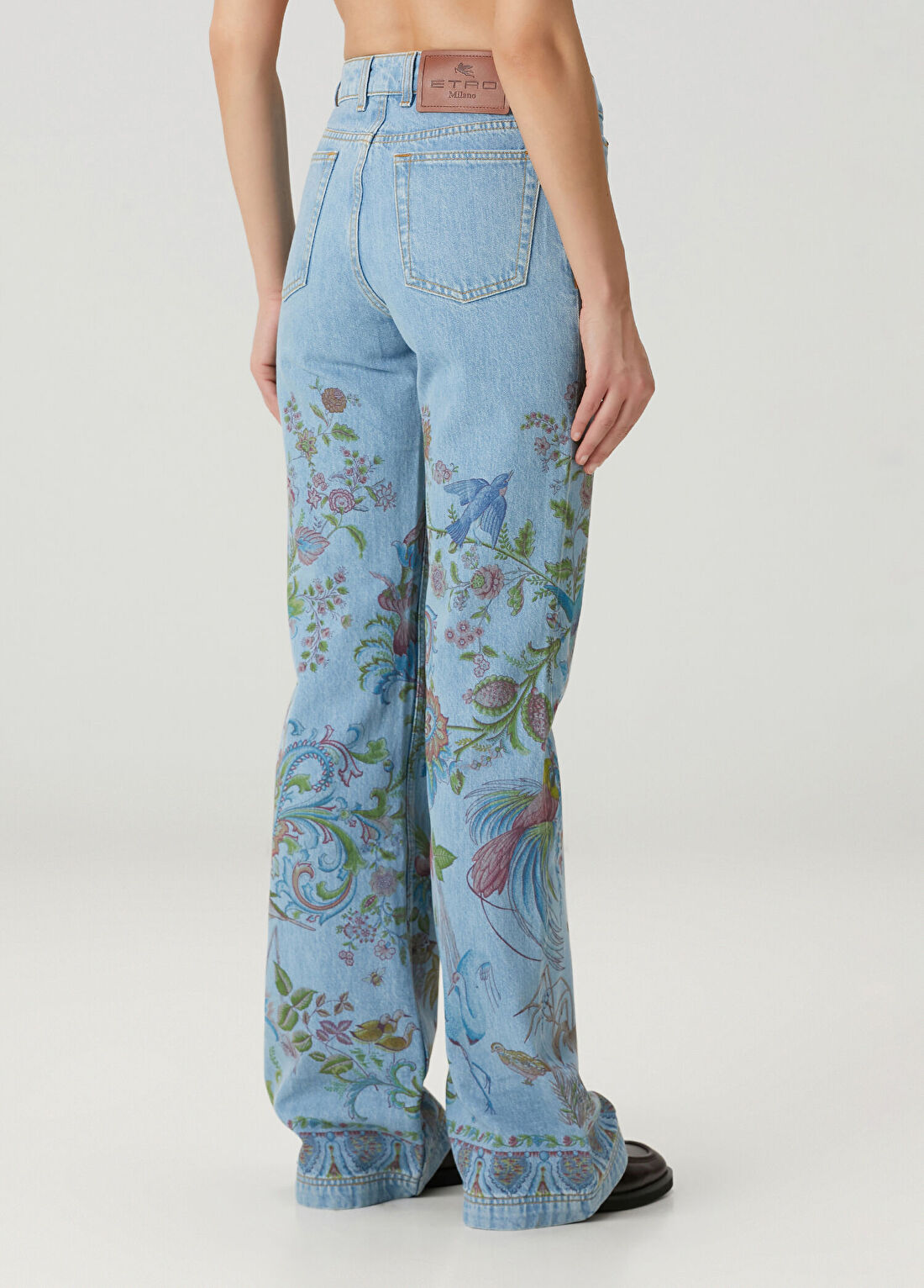 Etro Mavi Çiçekli Jean Pantolon görsel 4