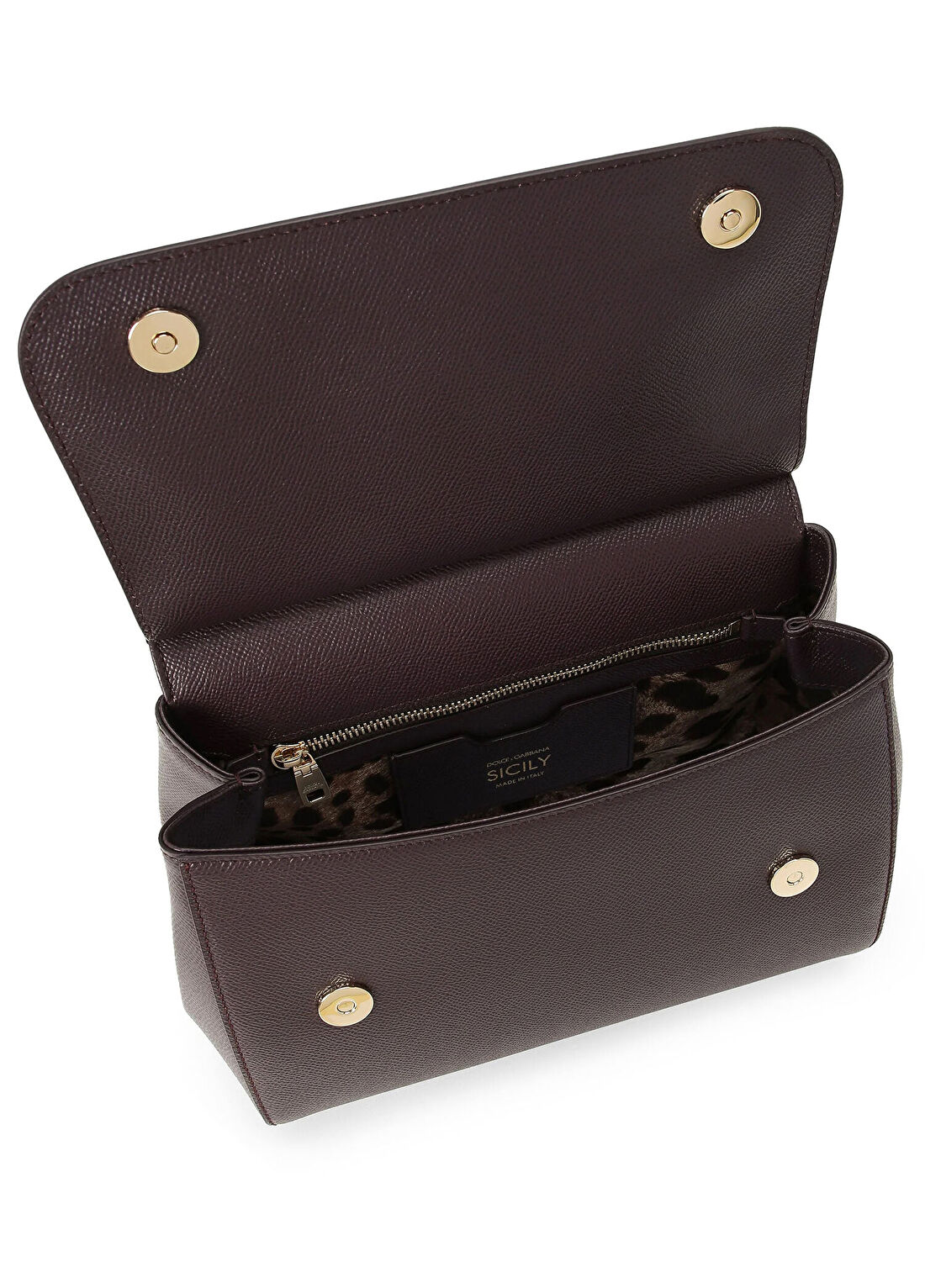 Dolce&Gabbana Sicily Bordo Kadın Deri Çanta görsel 4