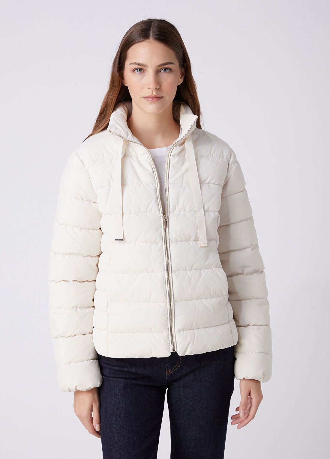 Beymen Club Kırık Beyaz Basic Puffer Mont