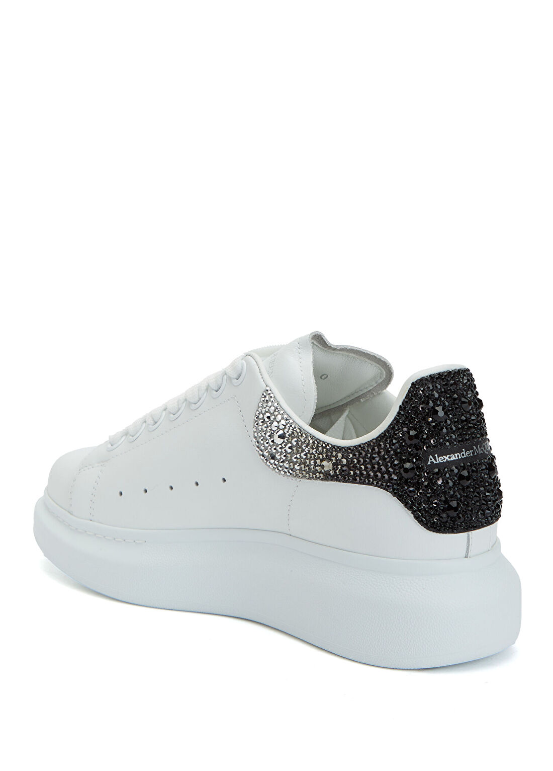 McQueen Oversized Siyah Beyaz Kadın Deri Sneaker görsel 3